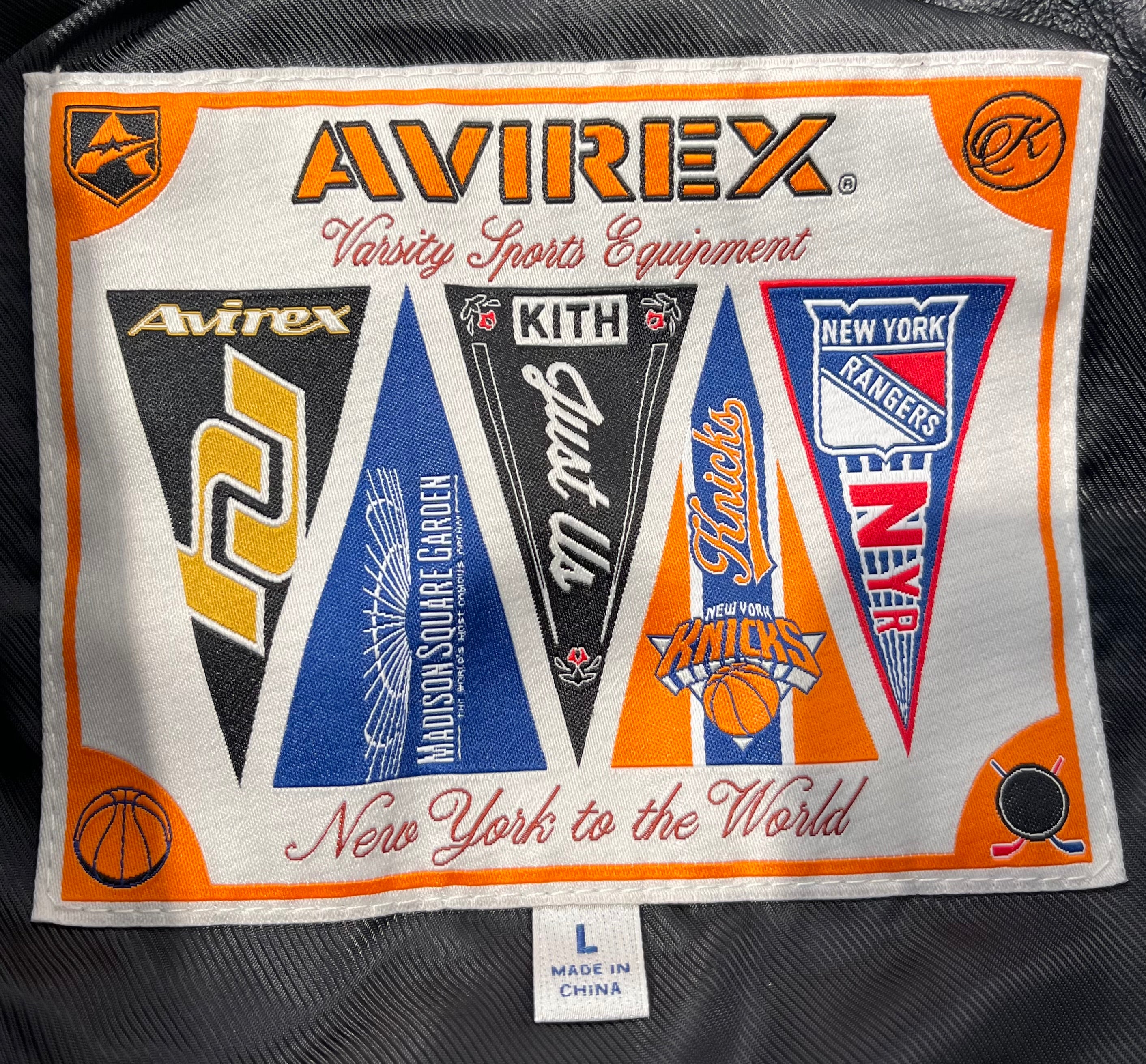 KITH/AVIREX/Leather Jkt/L/Leather/BLK/Graphic/KITH RECORDS SNAP/ZIPPER view 3