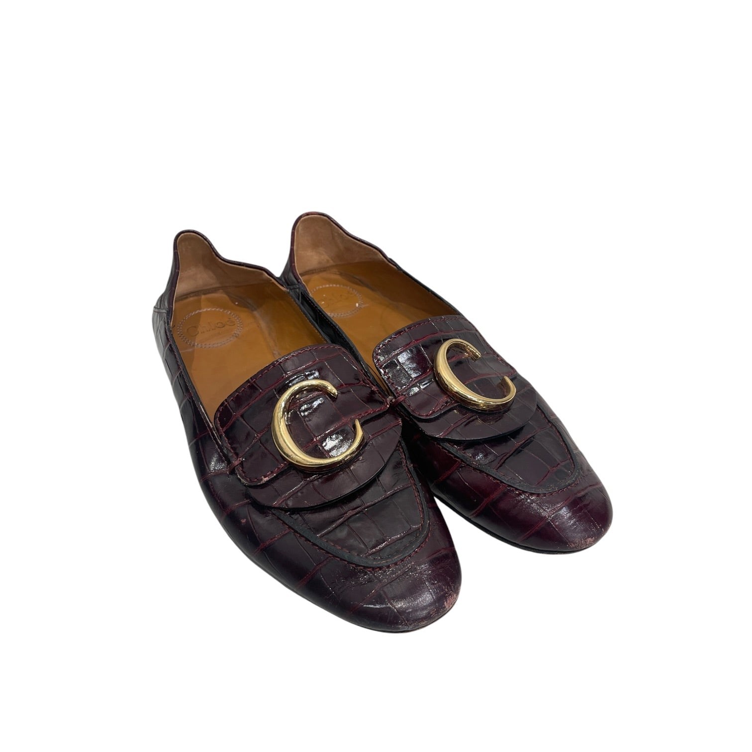 Chloe/Loafers/EU 39/Leather/BRD/GOLD C LETTER view 1