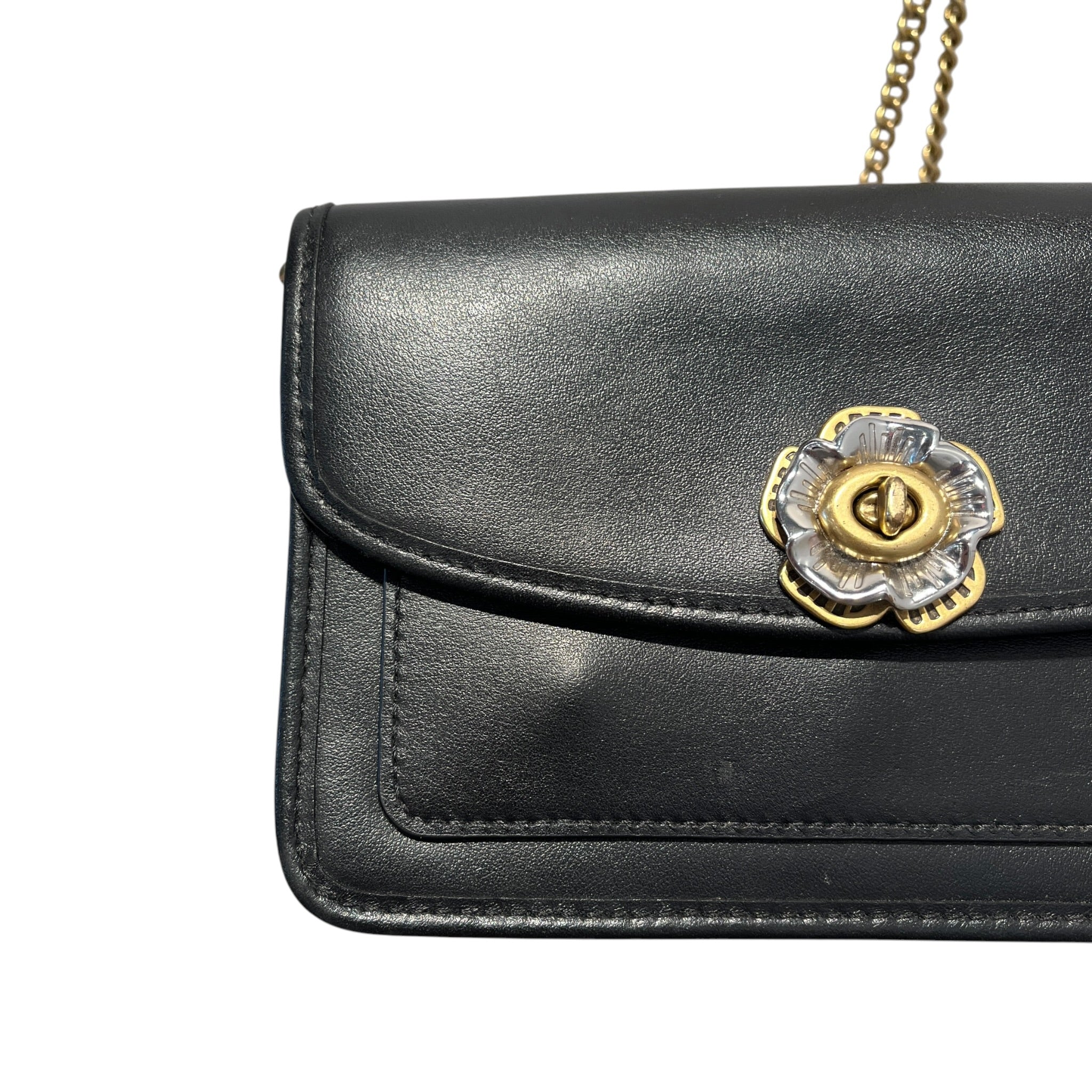 COACH/Cross Body Bag/Leather/BLK/Tea Rose Turn Lock Parker Lthr view 5