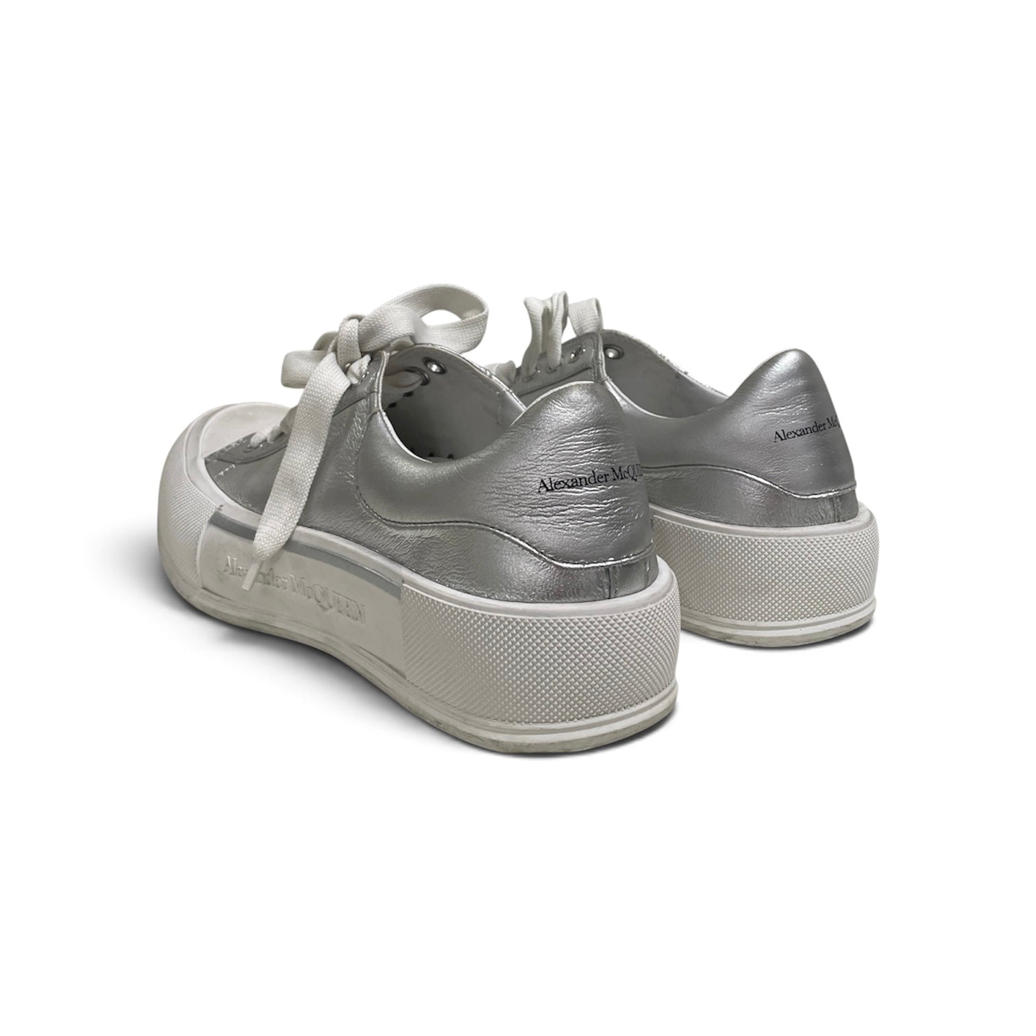 Alexander McQueen/Low-Sneakers/EU 44/SLV/deck pilmsoll view 2
