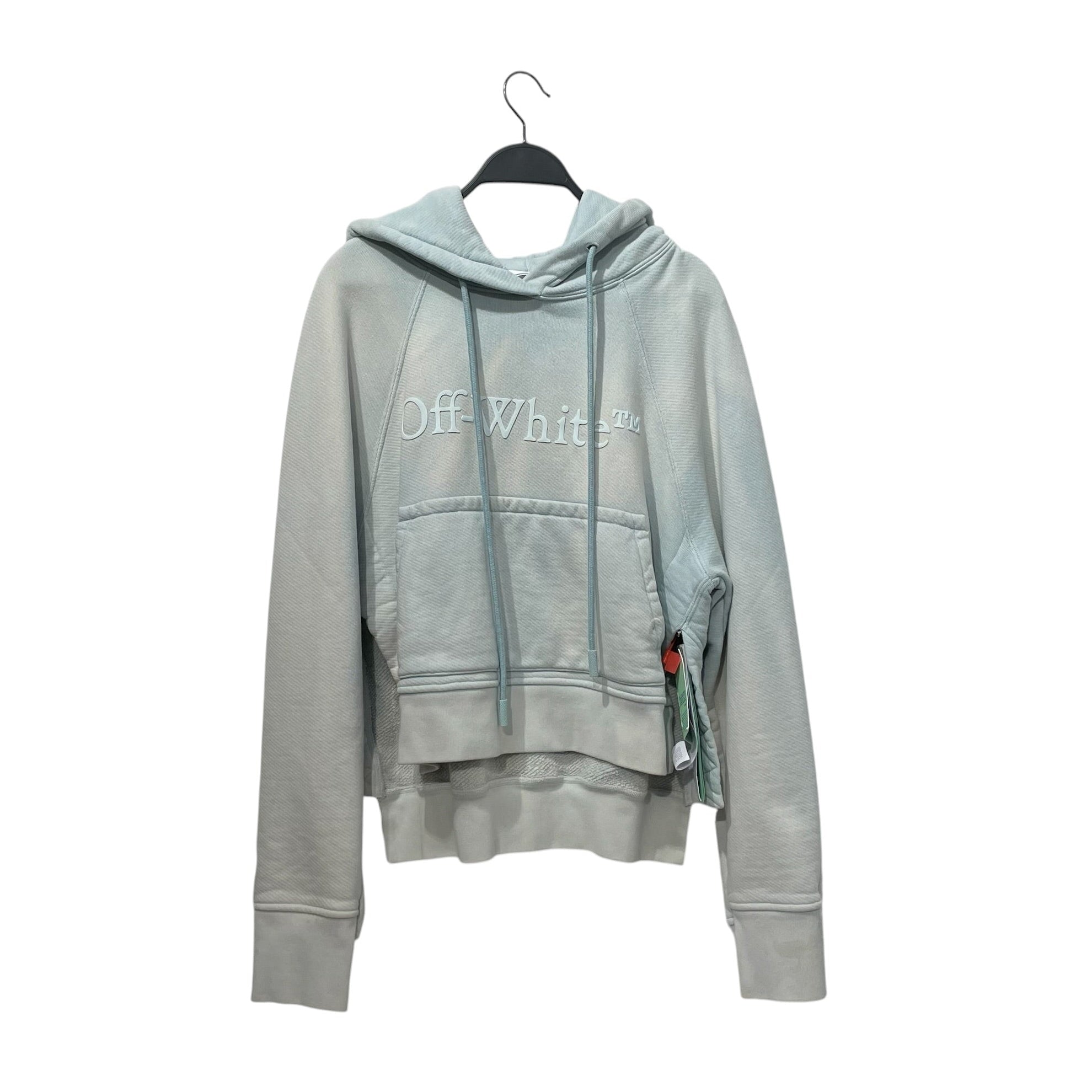 OFF-WHITE/Hoodie/XS/Cotton/BLU/sky blue laundry crop split view 1