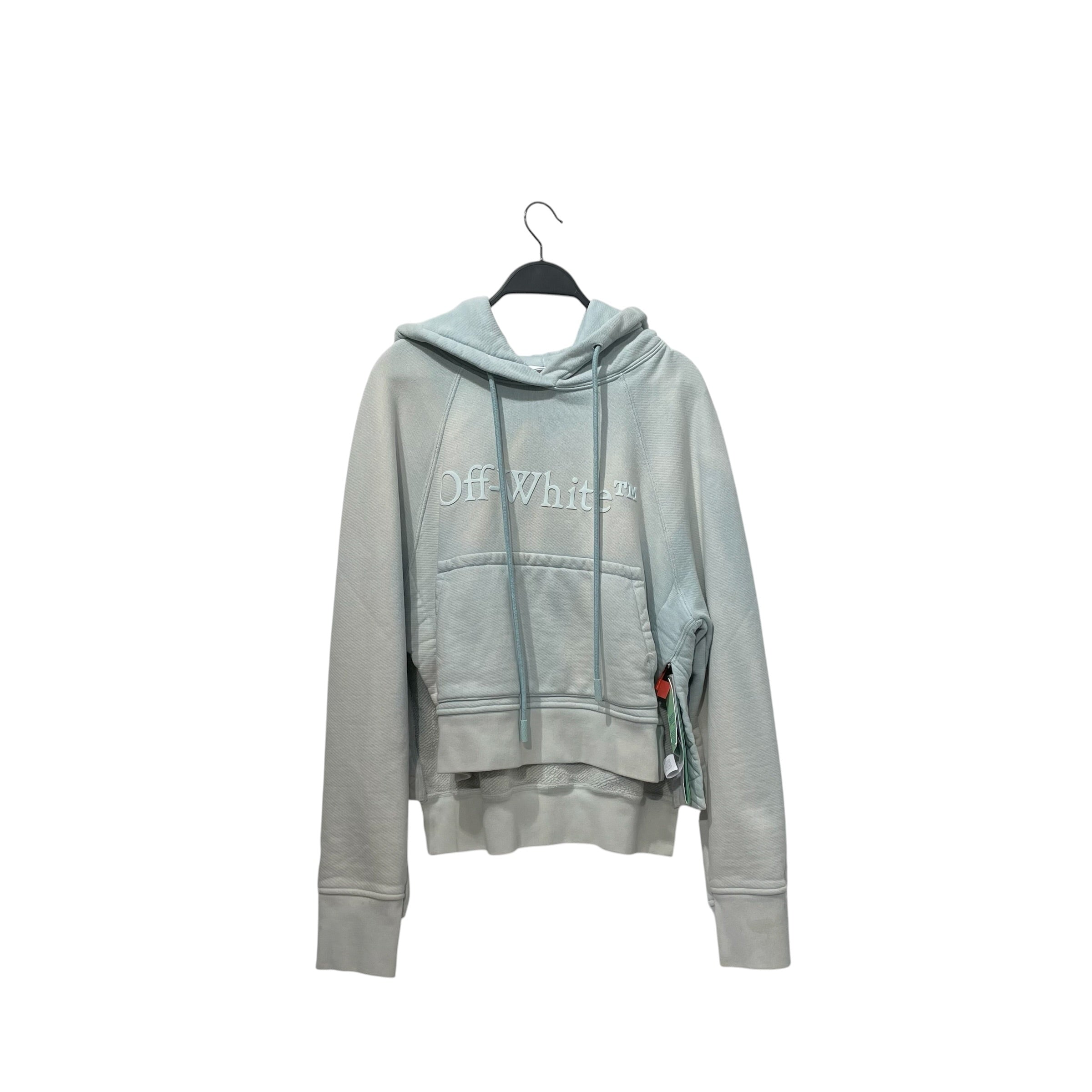 OFF-WHITE/Hoodie/XS/Cotton/BLU/sky blue laundry crop split view 1