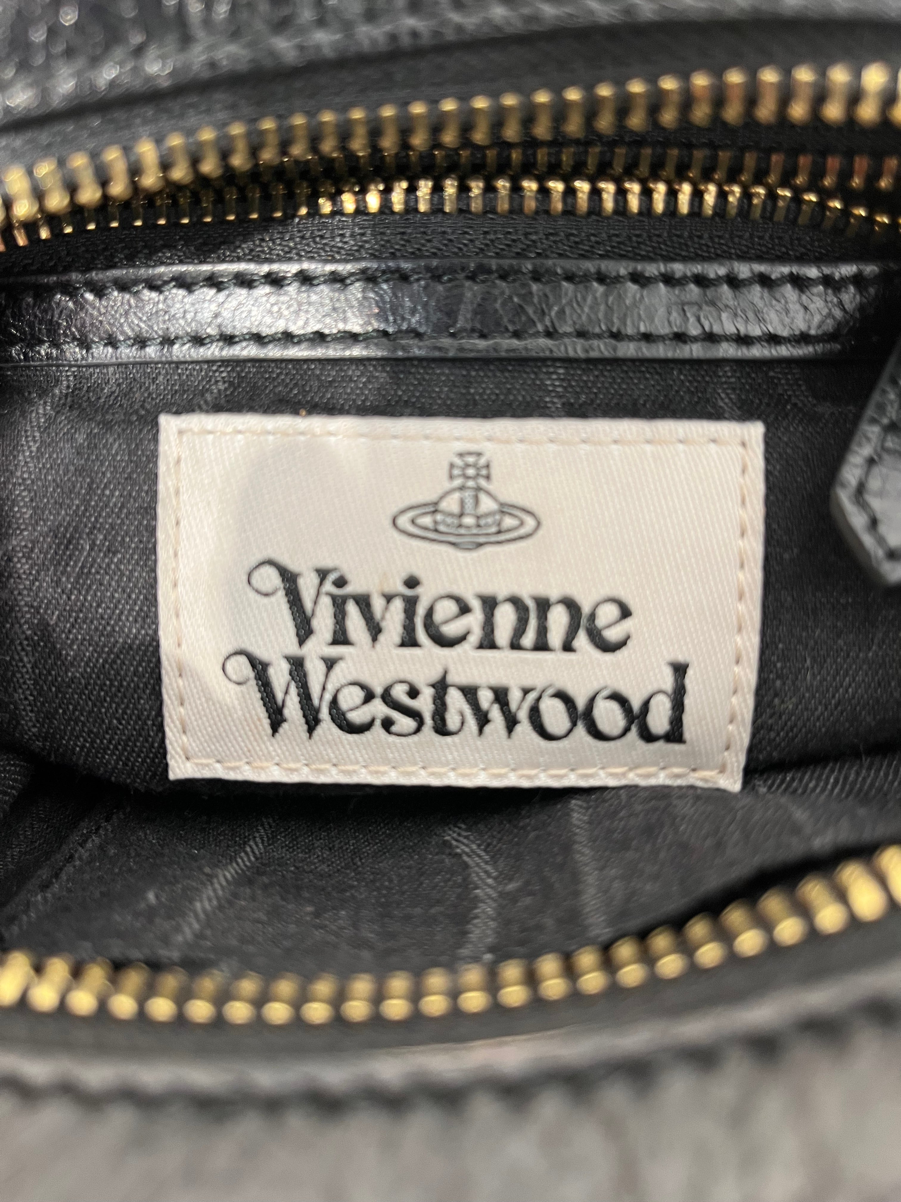 Vivienne Westwood/Bag/Plaid/Wool/GLD/PURPLE LARGE ORB CHAIN STRAP view 7