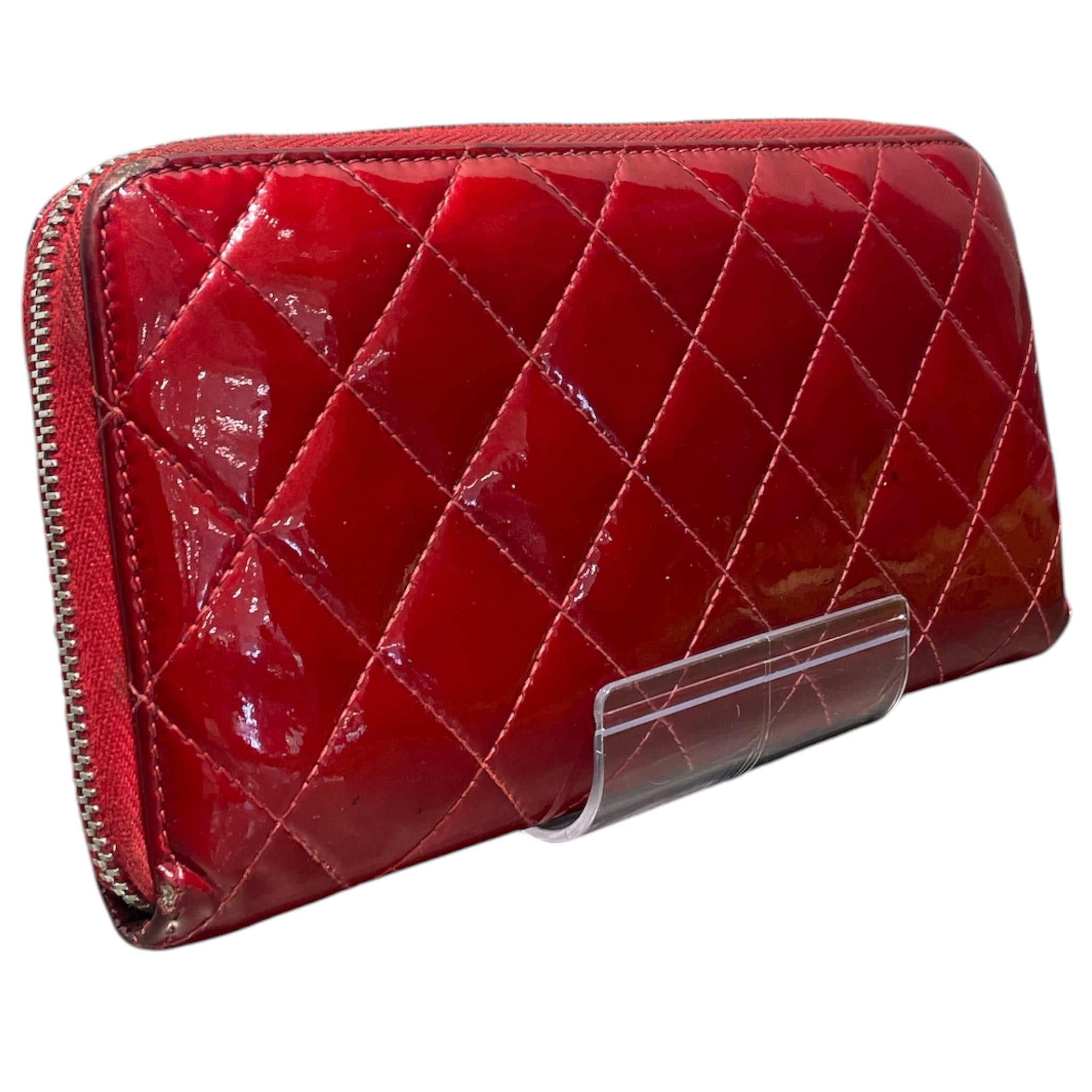 CHANEL/Long Wallet/Leather/RED/L's/Brilliant Patent Zip Around view 2