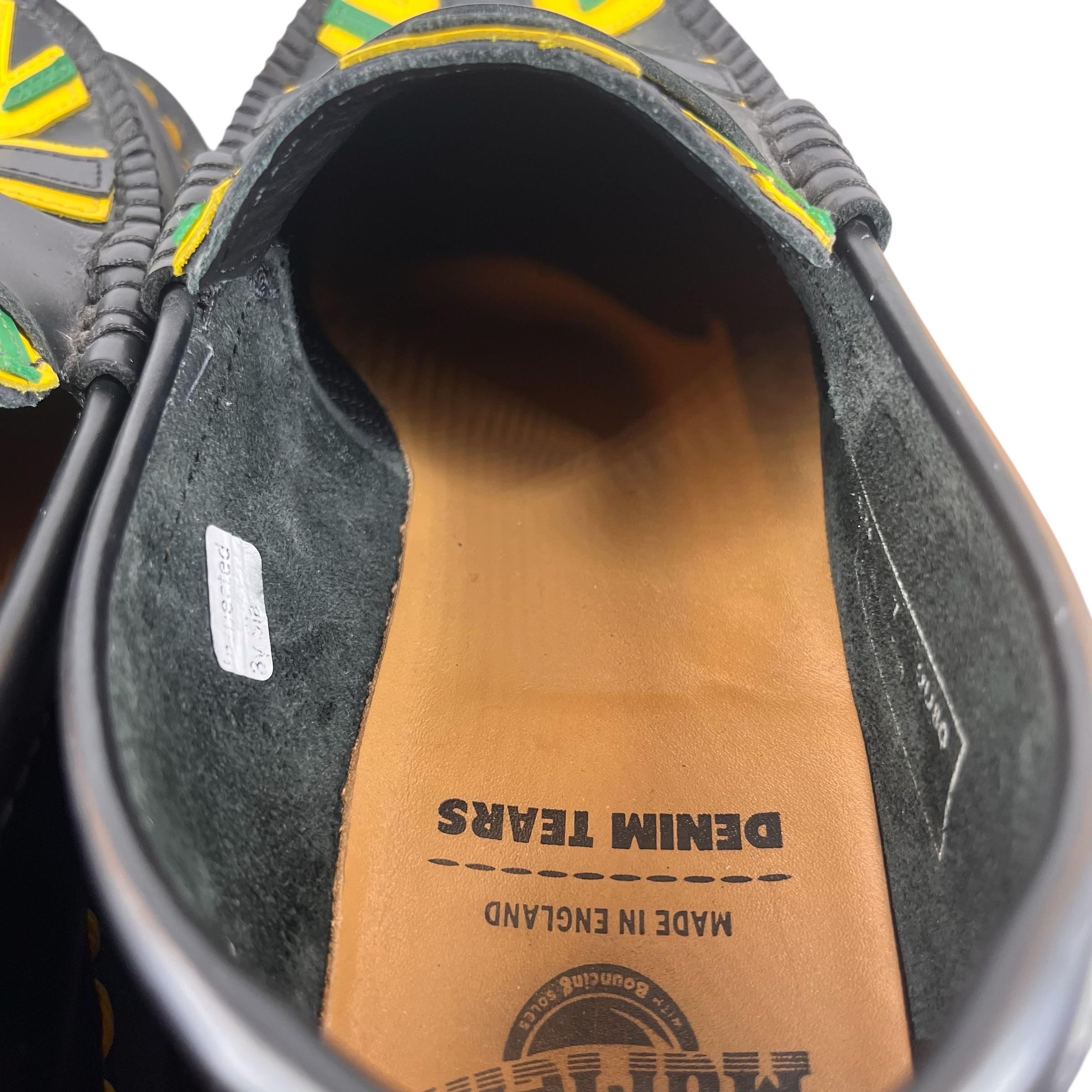 Dr.Martens/DENIM TEARS/Loafers/US 7/Graphic/Leather/BLK/PENTON UNION LOAFERS view 4
