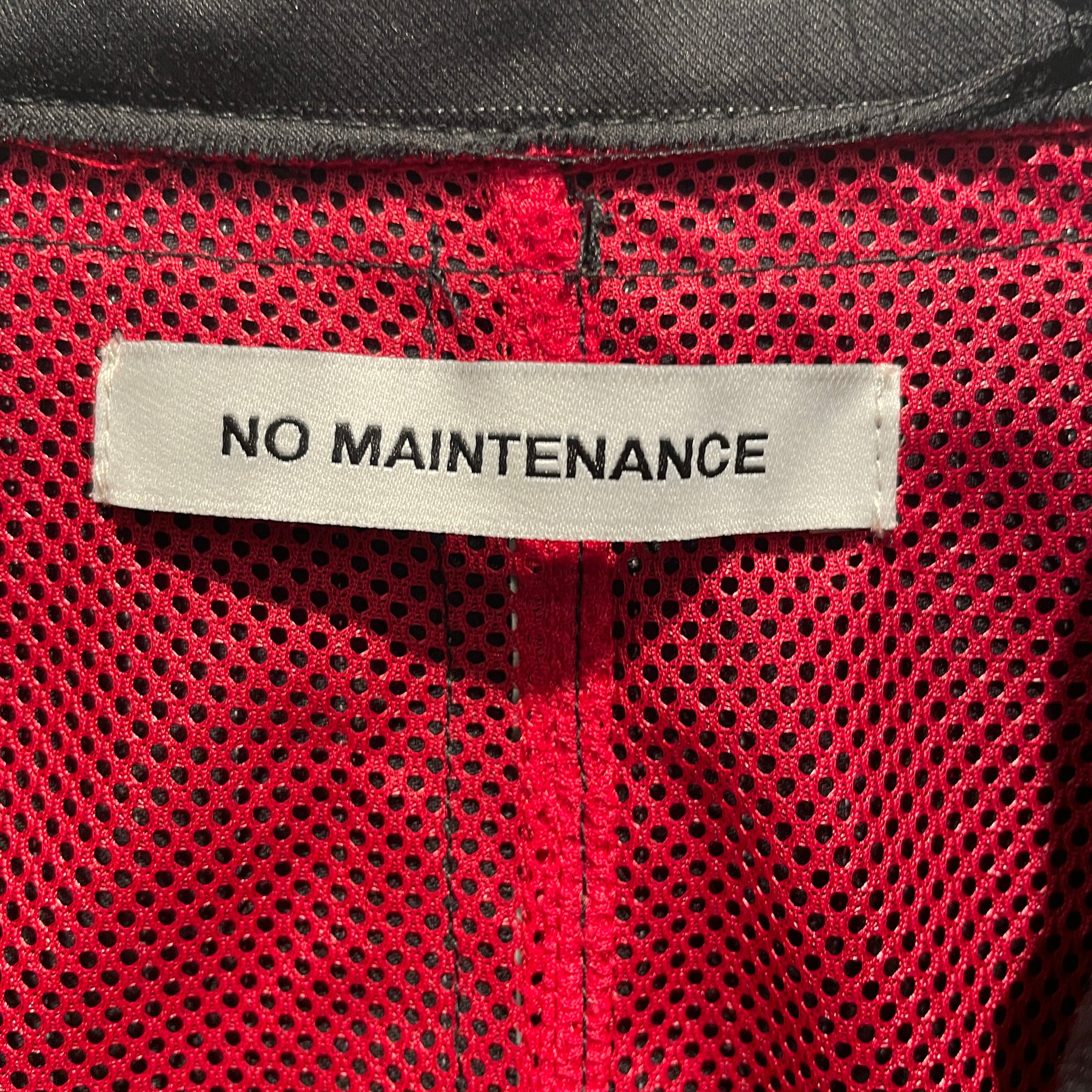 NO MAINTENANCE/Jacket/XS/Stripe/Polyester/BLK/RAW EDGE RED JERSEY view 3