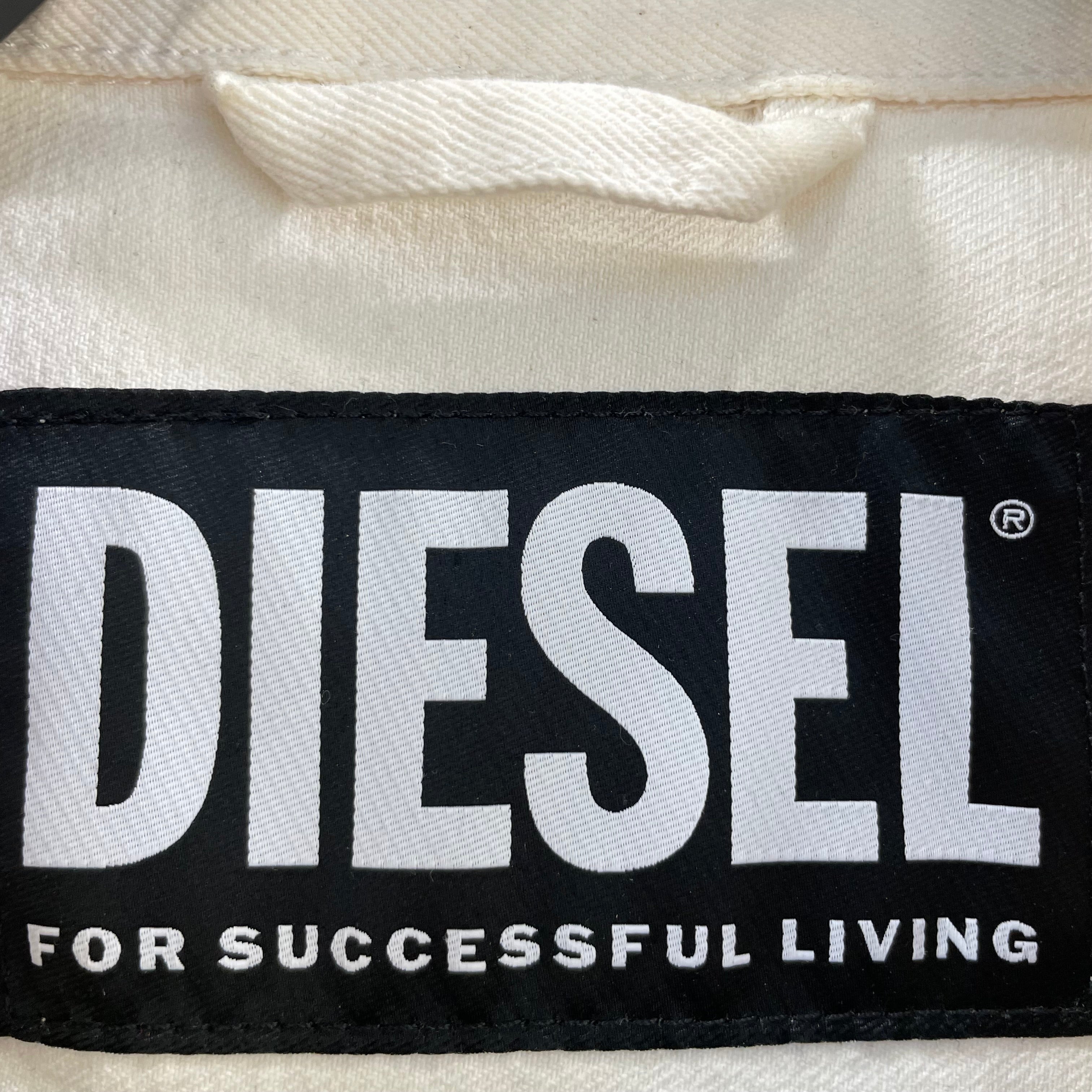 DIESEL/Denim Jkt/S/Denim/CRM/All Over Print/NEON YEL STRIPE DESN ON BACK view 5