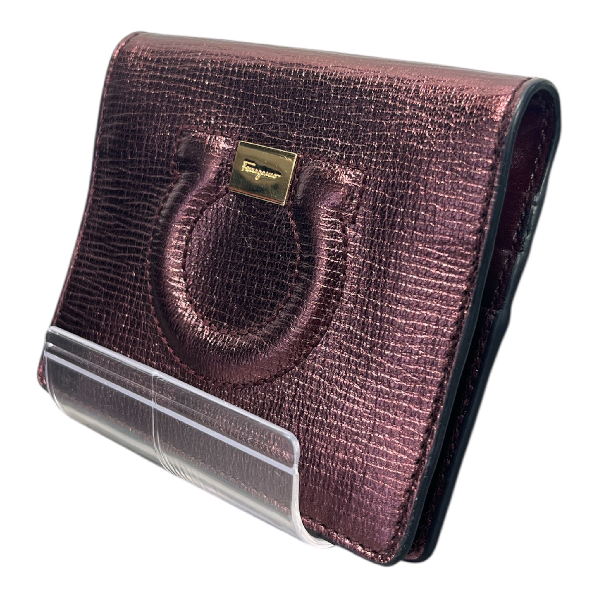 Salvatore Ferragamo/Bifold Wallet/Leather/BRD/GANCINI-METALLICPINK view 1