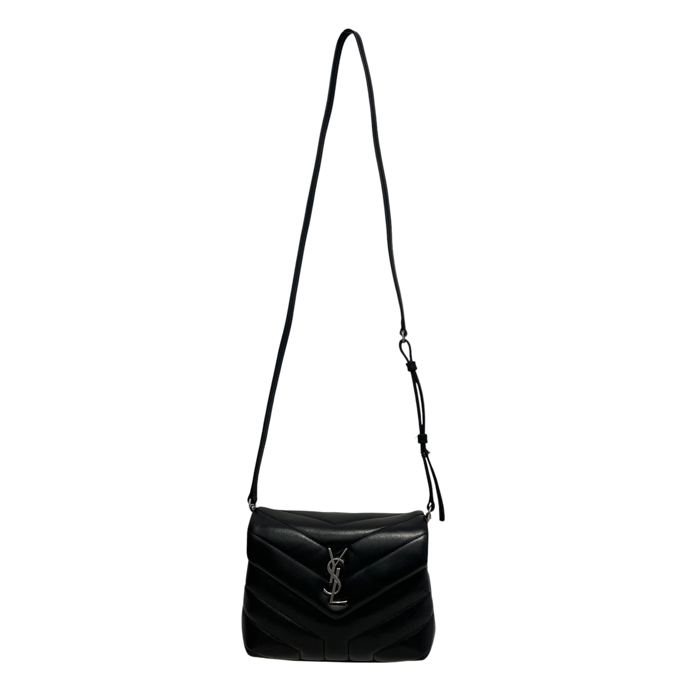 YVES SAINT LAURENT/Cross Body Bag/Leather/BLK/Loulou Chevron-Quilted Toy Bag view 1