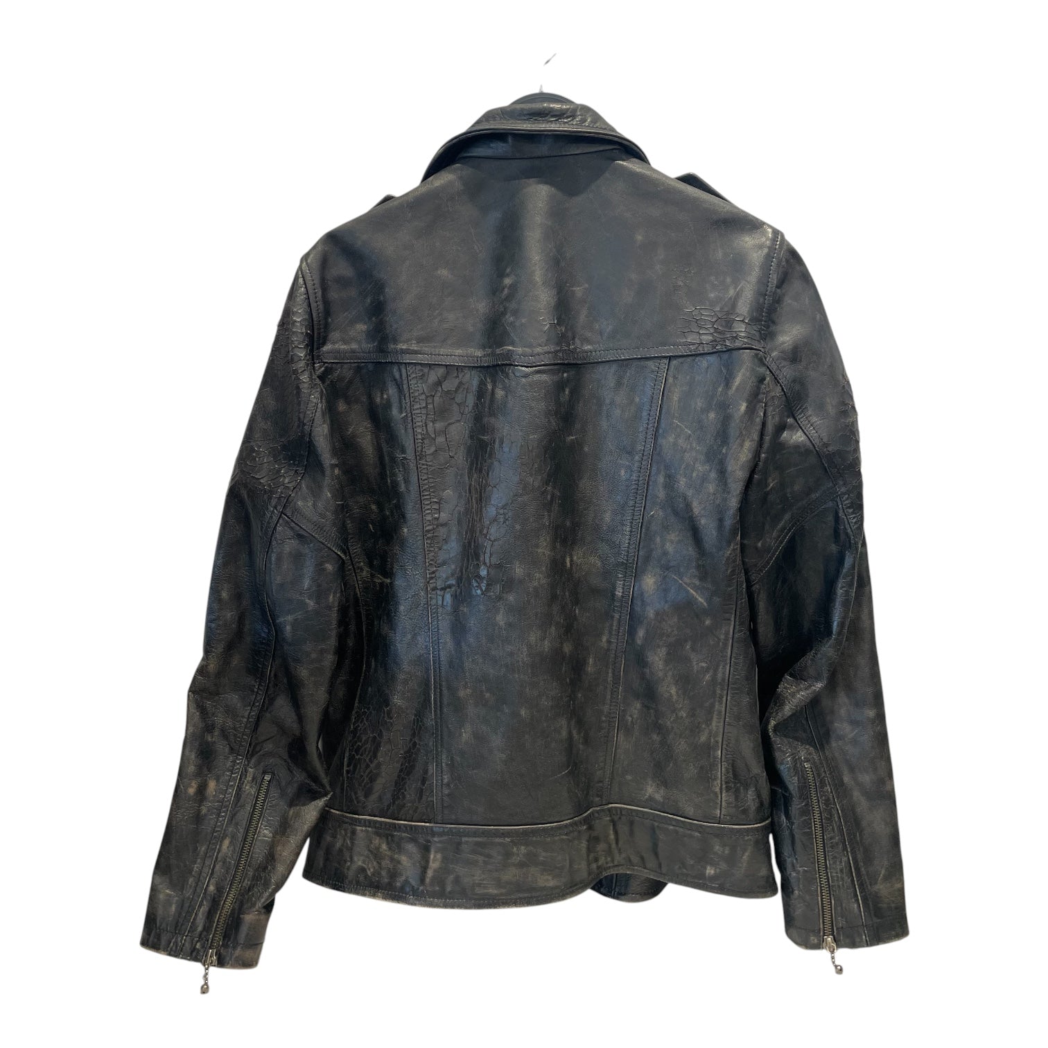 ALLSAINTS SPITALFIELDS/Leather Jkt/M/Leather/BLK/Crackled Leather view 2