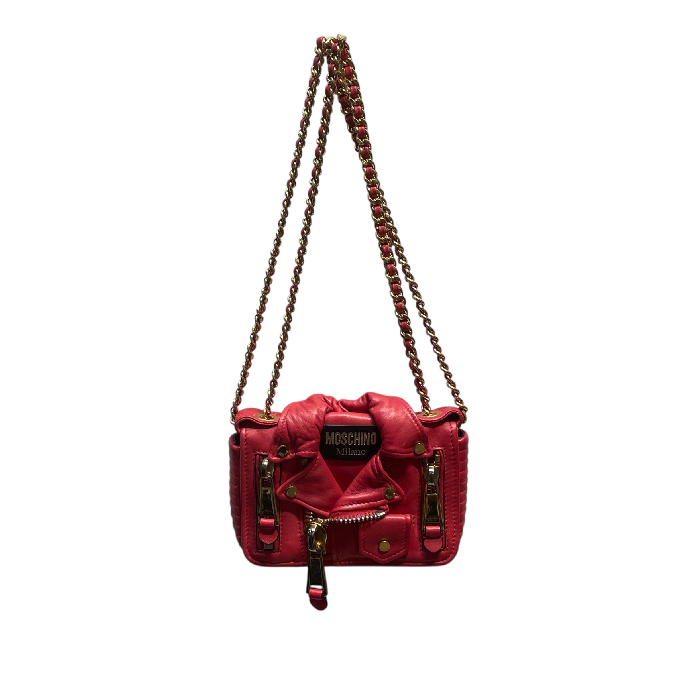 MOSCHINO/Bag/Leather/RED/zip up jacket gold zipper view 1