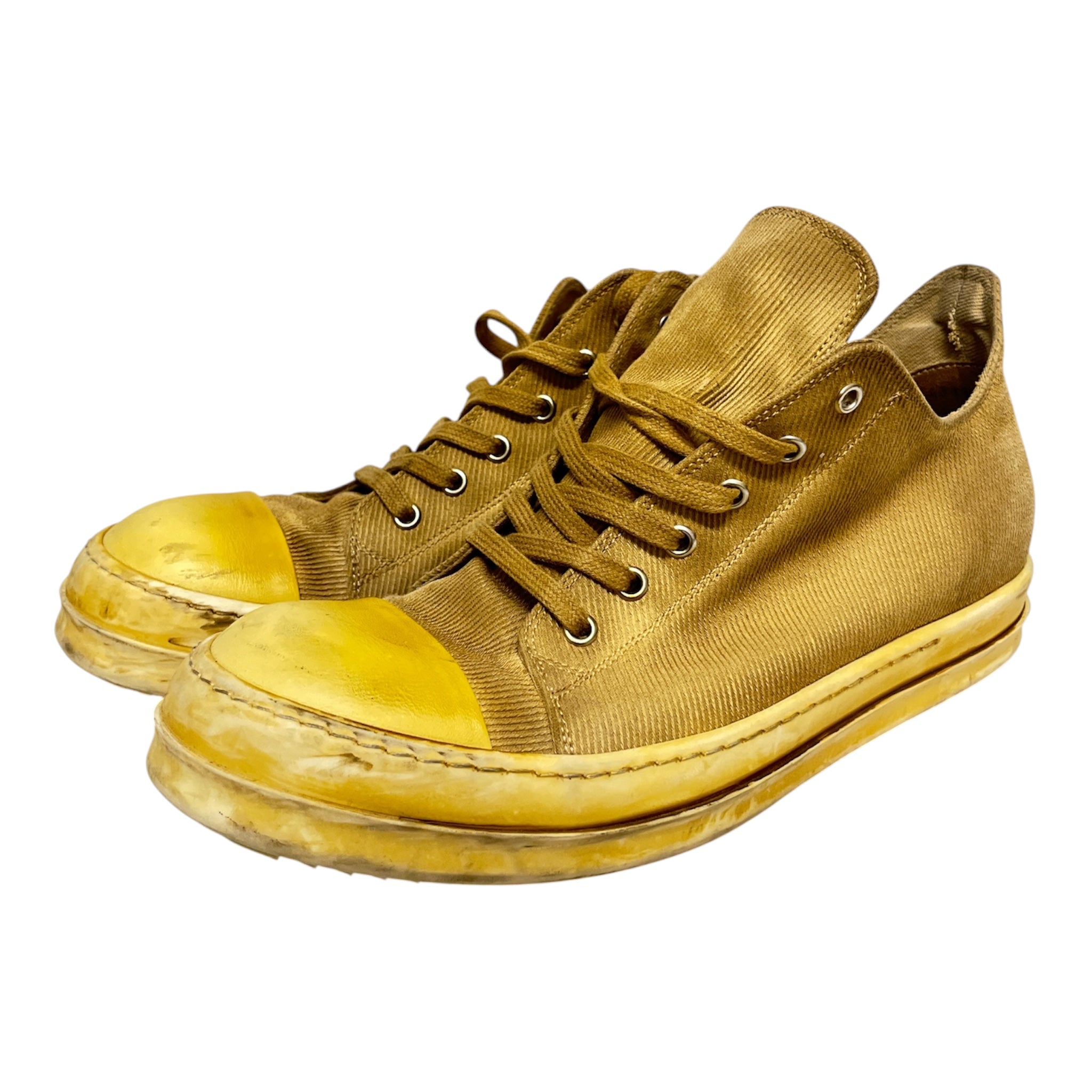 RICK OWENS DRKSHDW/Low-Sneakers/EU 43/YEL/RAMONES YELOW CUDOUROY view 1