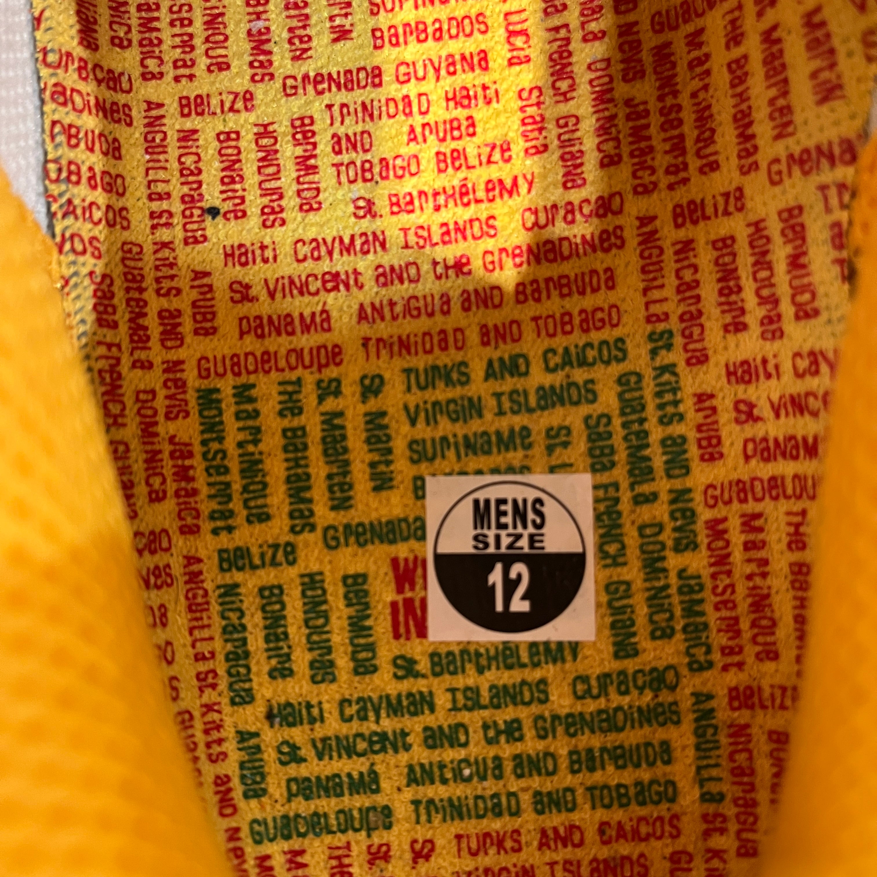 NIKE/Low-Sneakers/US 12/Leather/WHT/West Indies AF1 Yellow view 3