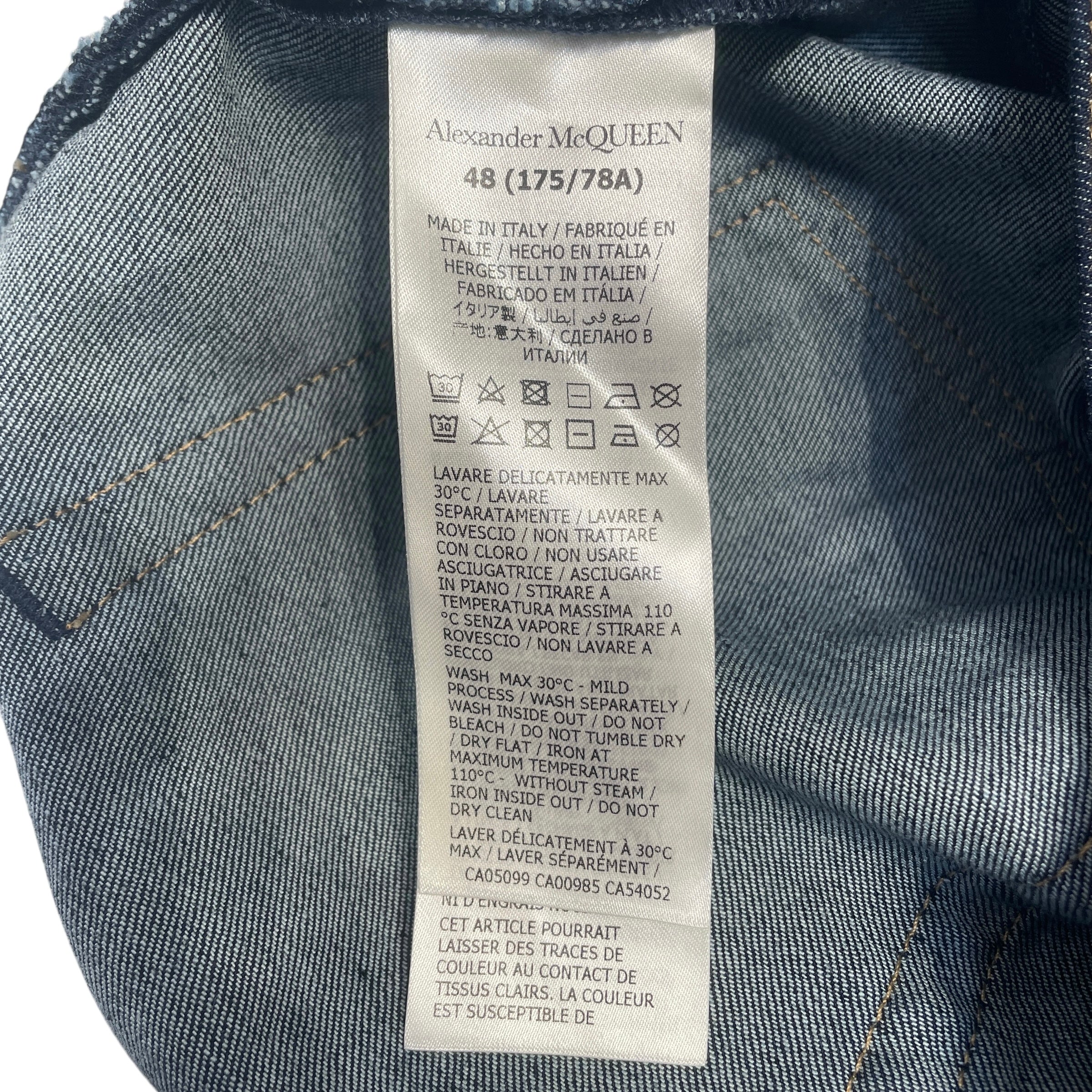 Alexander McQueen/Bottoms/48/Denim/NVY/alexander mcqueen studded back view 4