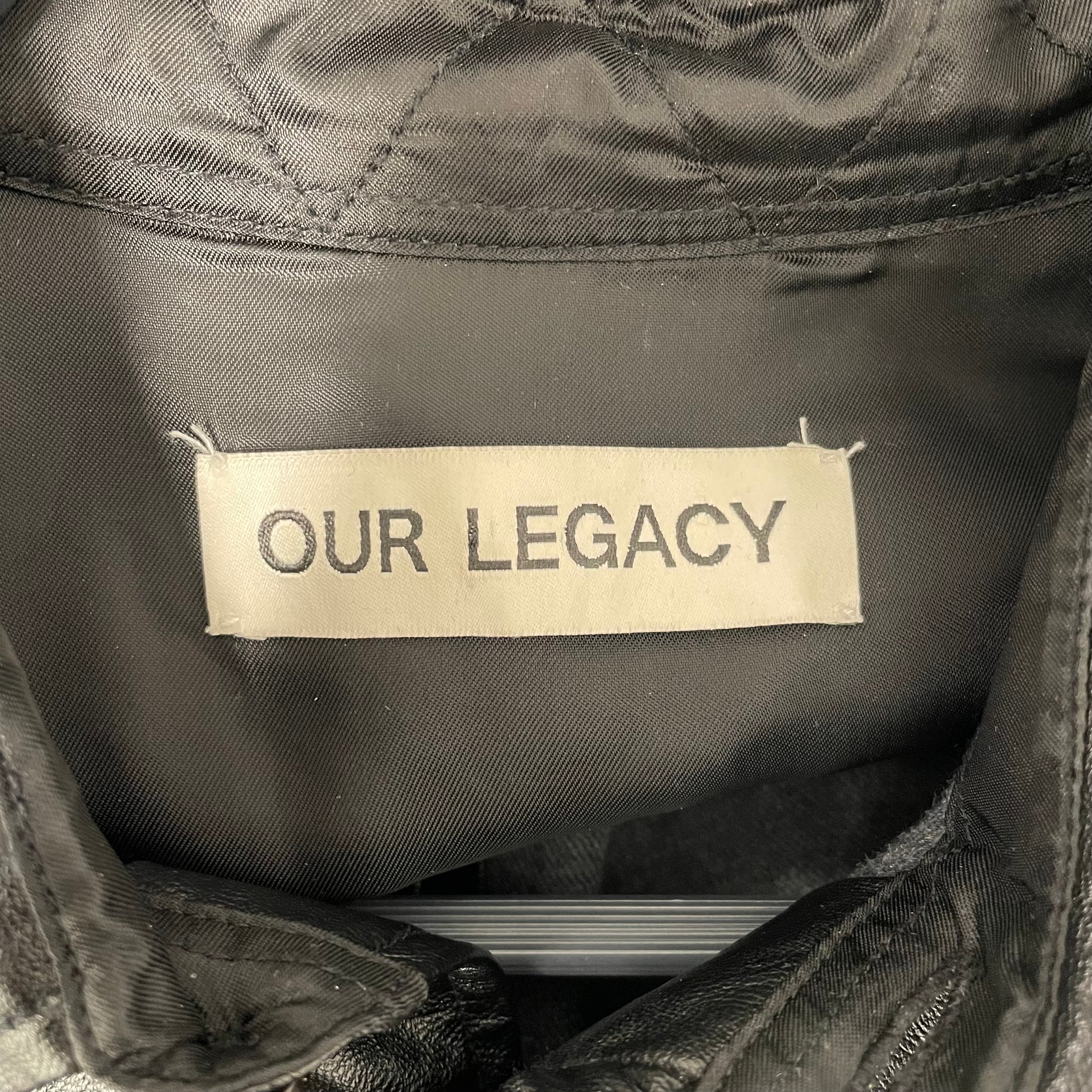 OUR LEGACY/LS Shirt/L/Leather/BLK/Chest pocket view 3