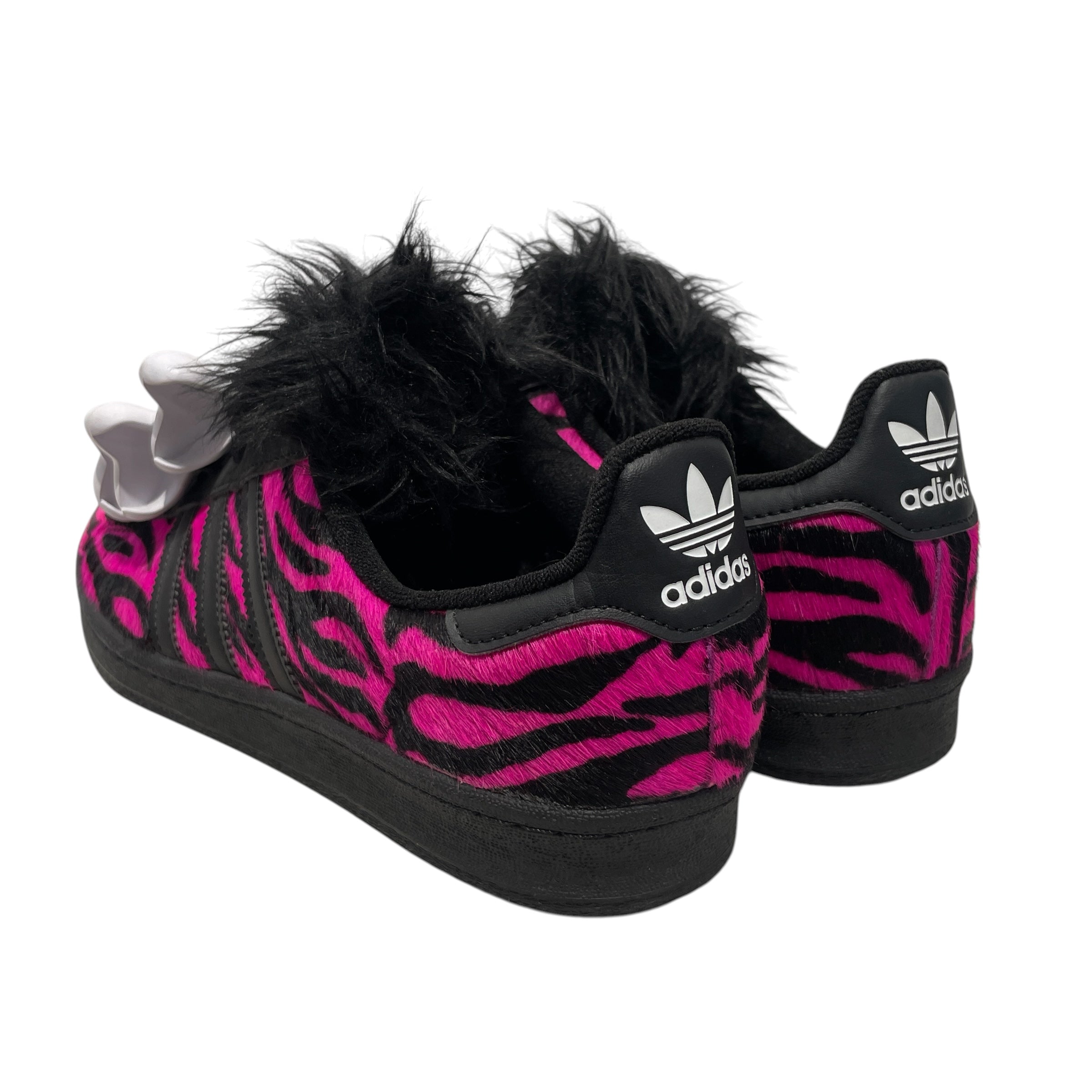 adidas/Low-Sneakers/US 9.5/Leopard/Fake Fur/PNK/pink zebra view 2