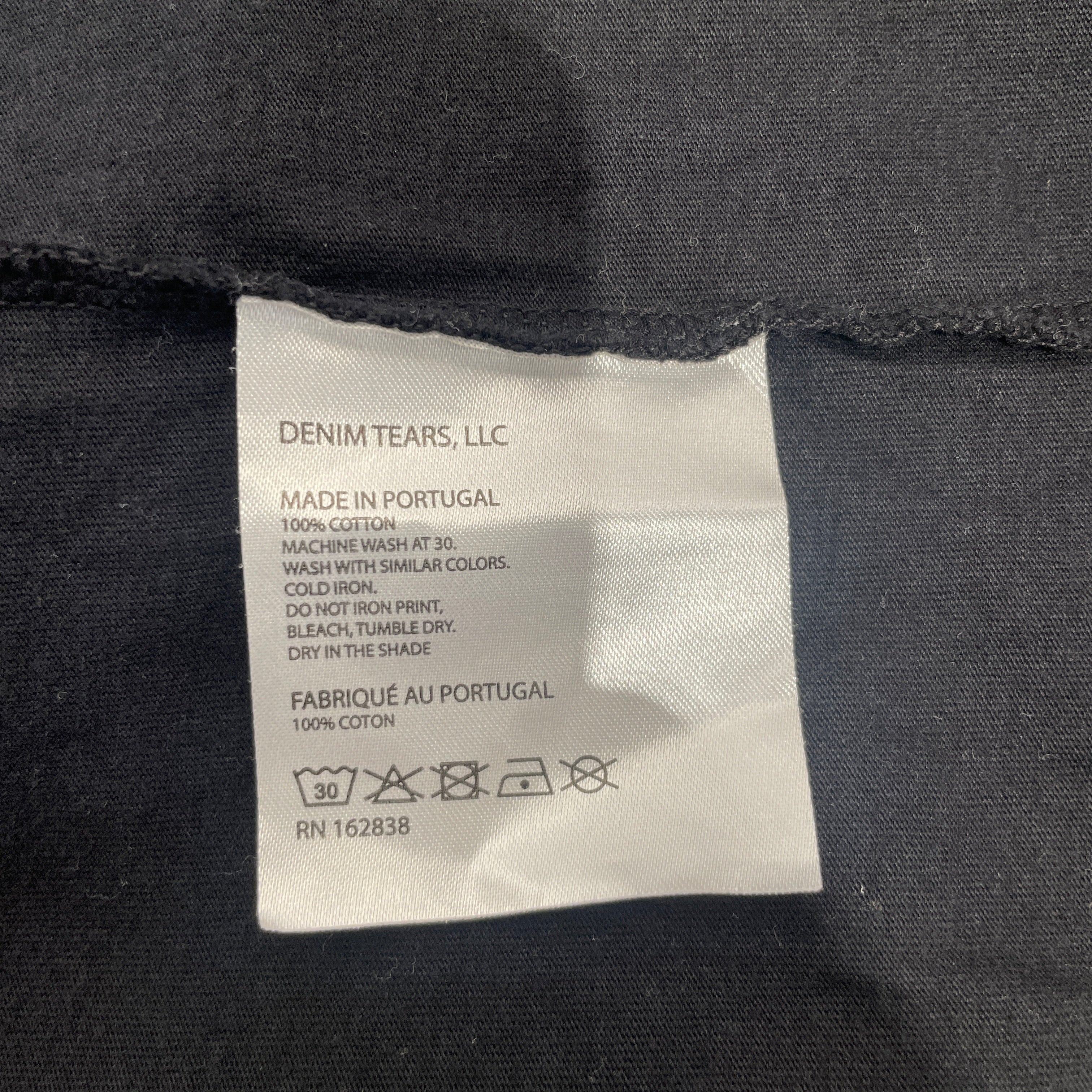 DENIM TEARS/T-Shirt/XL/Cotton/BLK/Graphic/DENIM TEARS CURSIVE LOGO ANGEL view 4