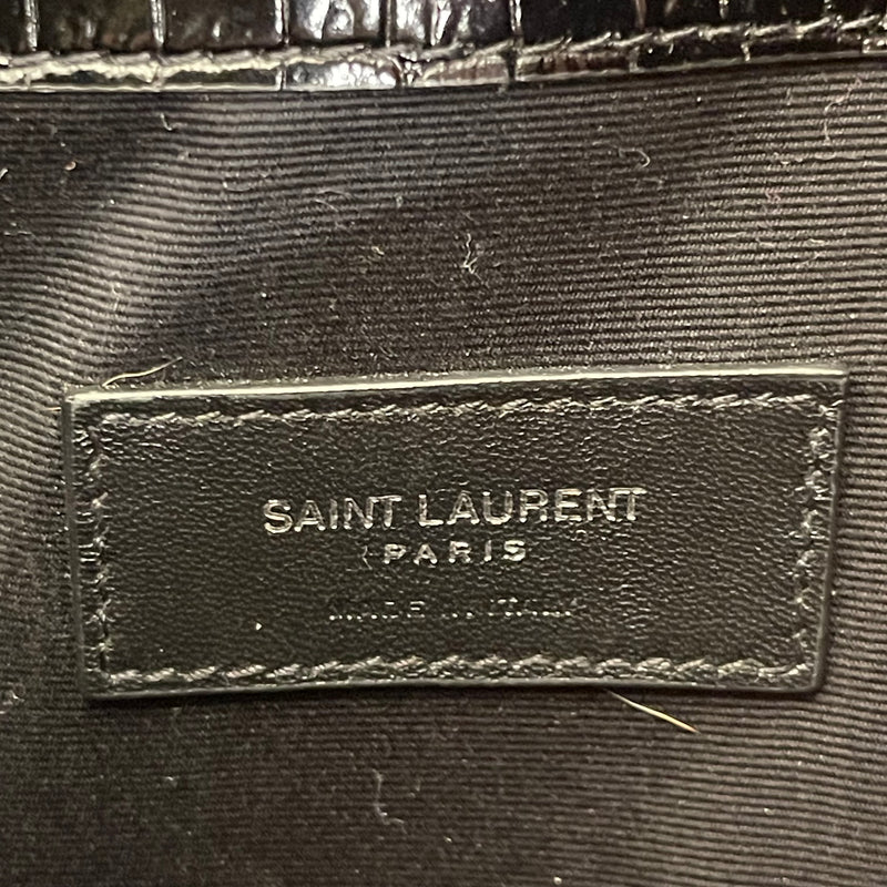 SAINT LAURENT/Clutch Bag/Animal Pattern/Leather/BLK/