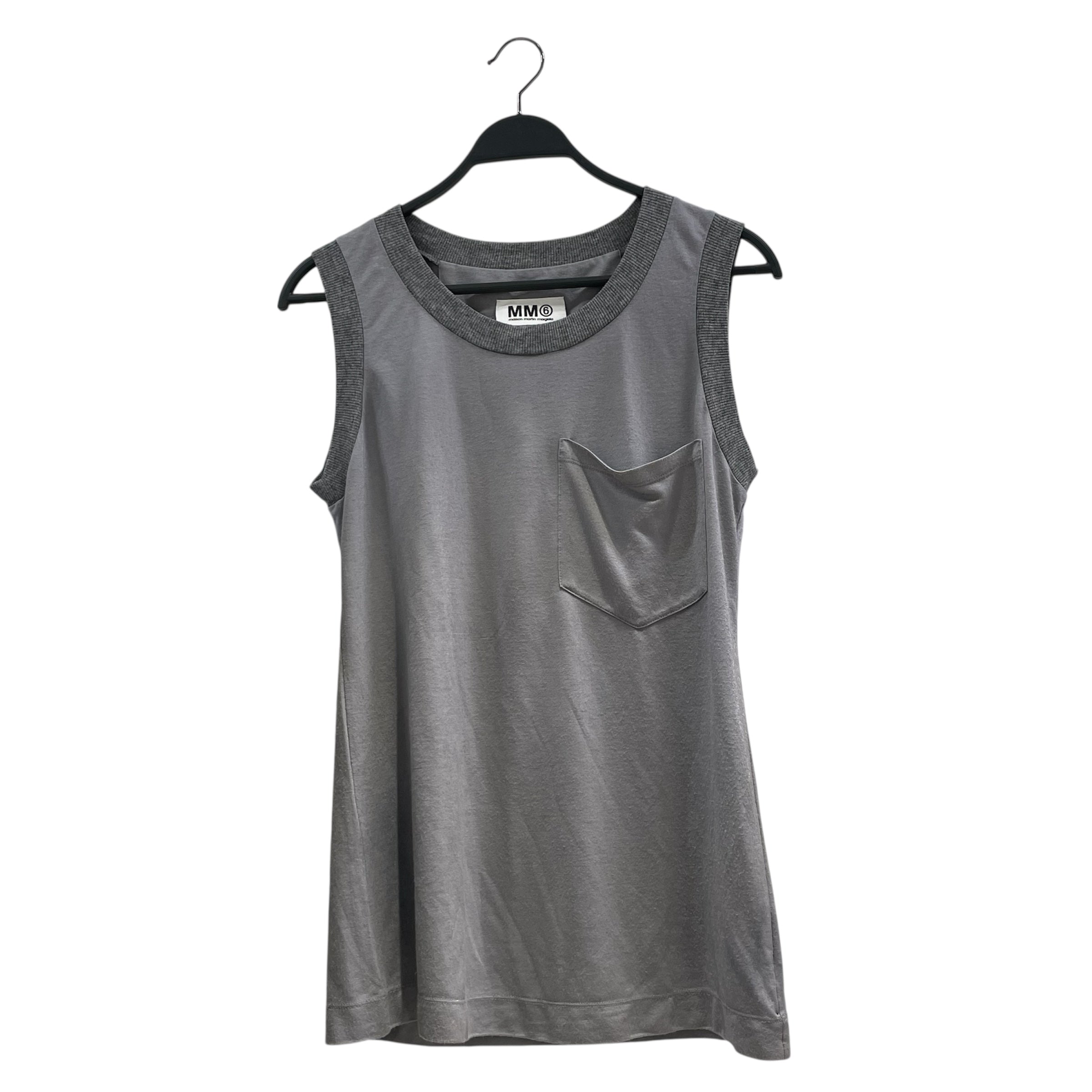 MM6/Tank Top/Cotton/GRY/DARK GRAY HEM/POCKET view 1