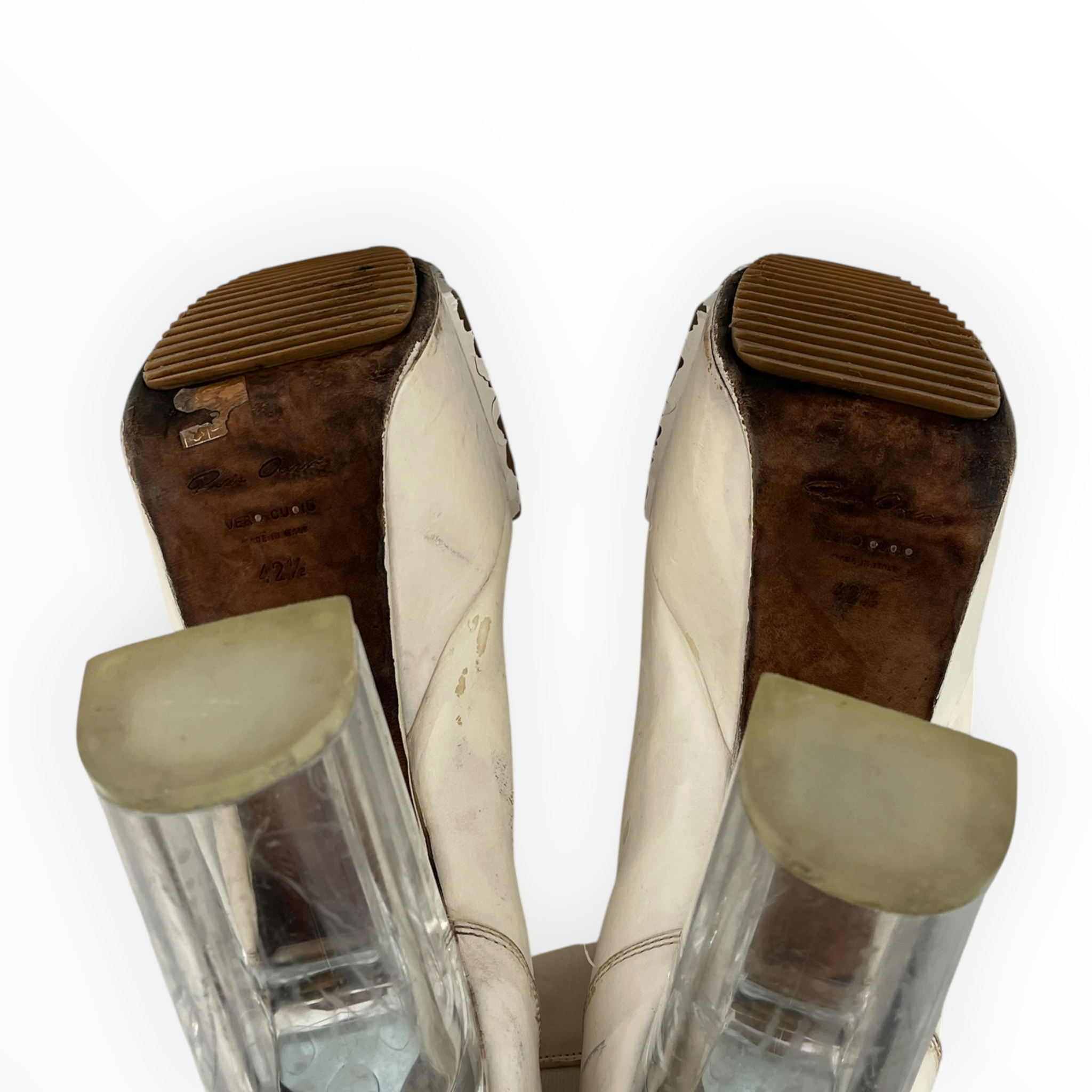 Rick Owens/Boots/EU 42.5/Leather/WHT/KISS HEELS view 5