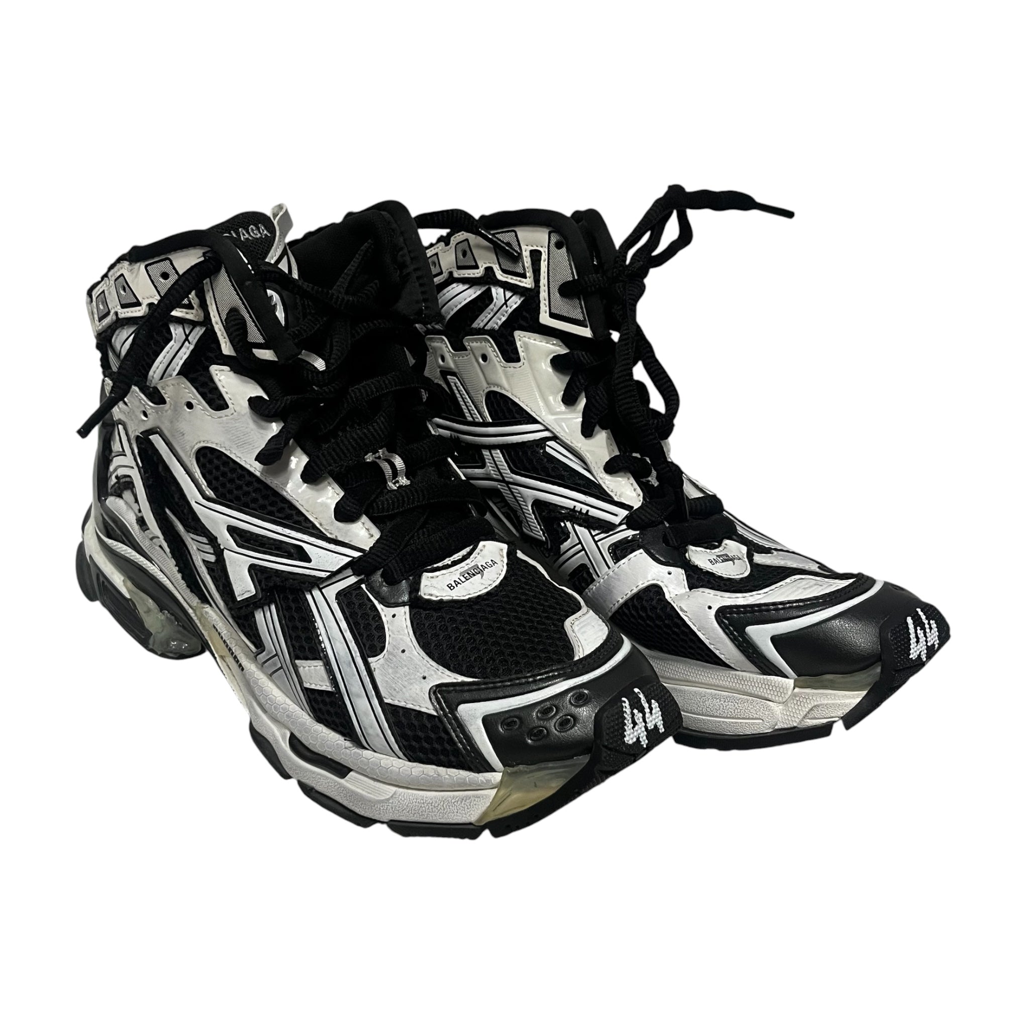 BALENCIAGA/Hi-Sneakers/US 11/WHT/runner high view 1