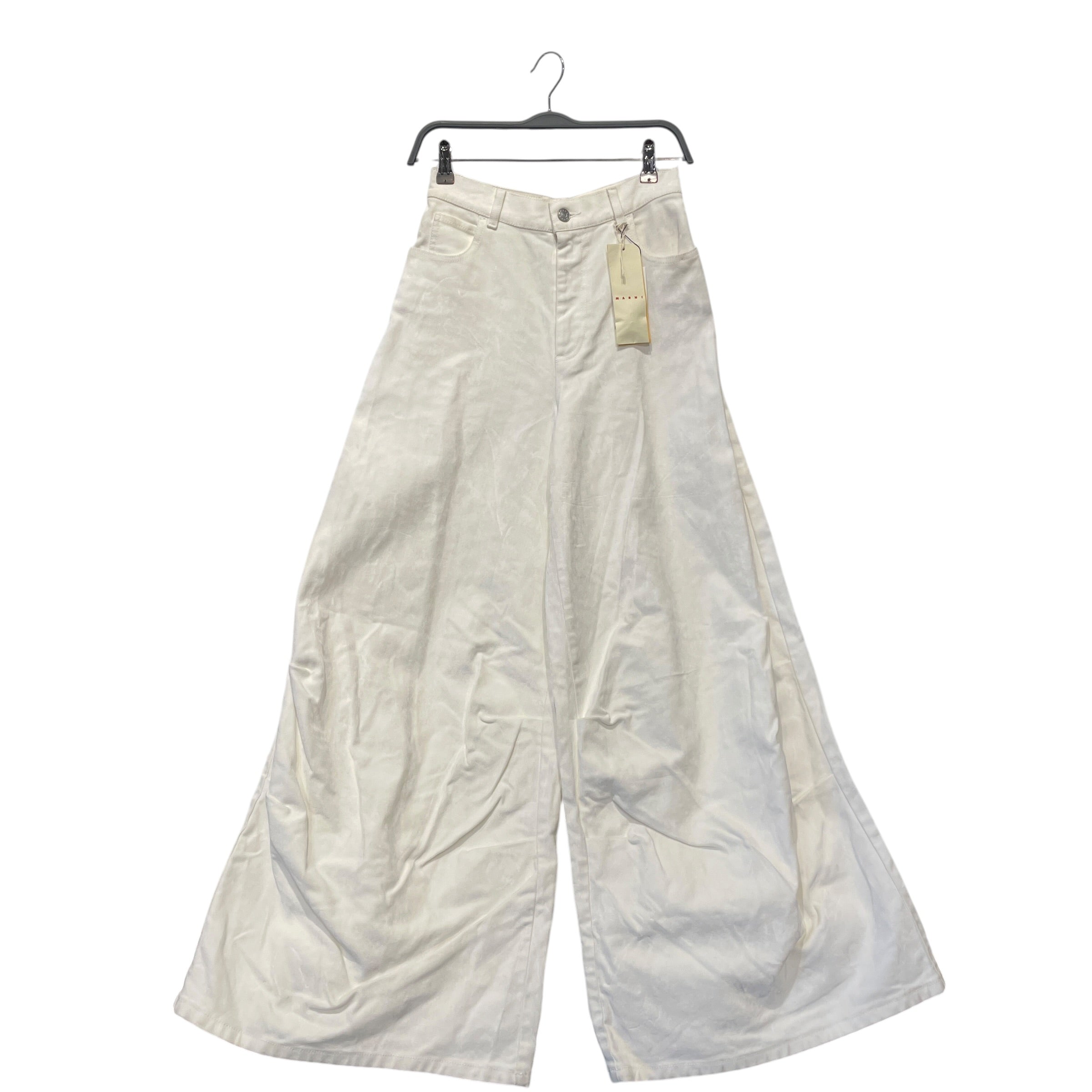 MARNI/Wide Leg Pants/36/Denim/WHT/Flocked Denim view 1