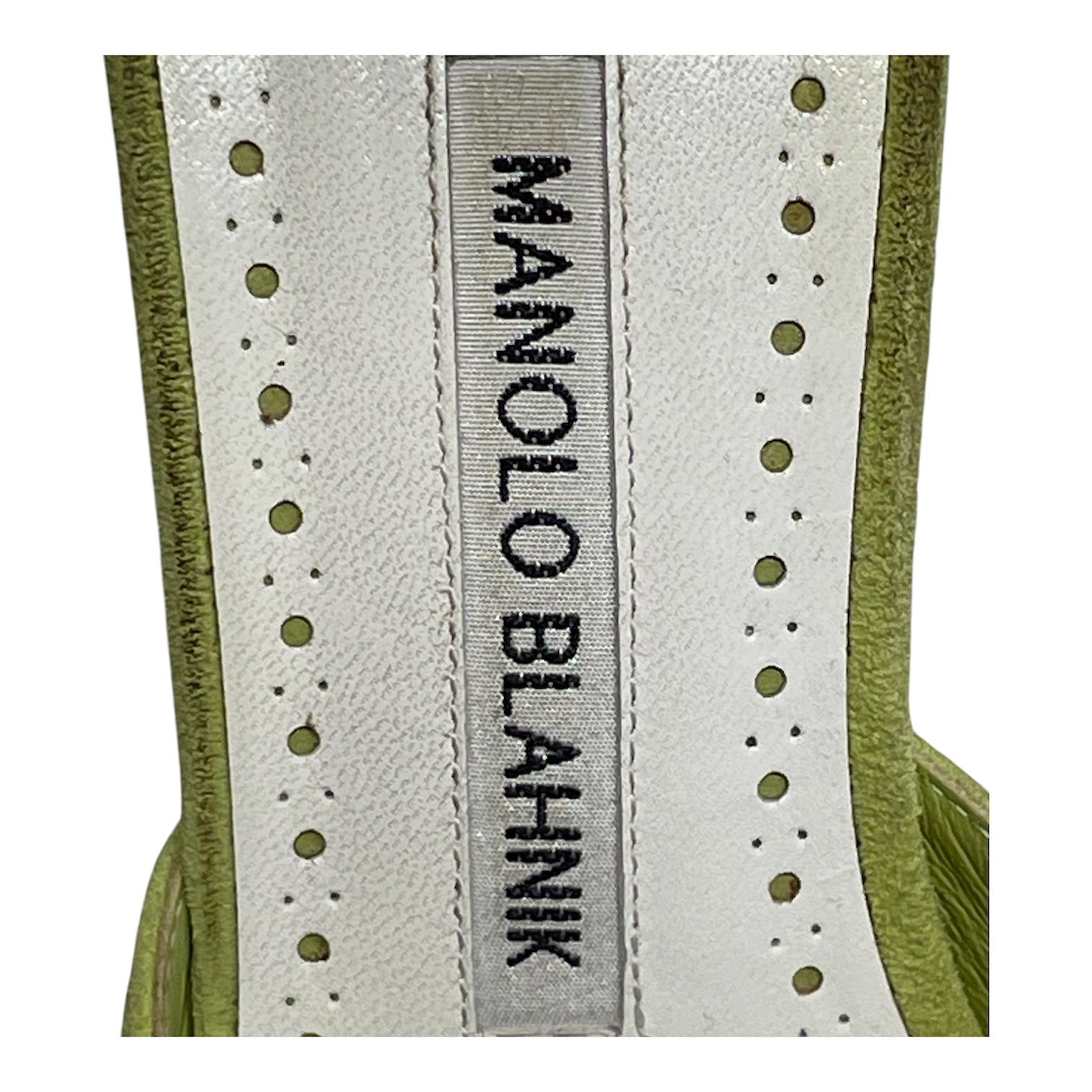 MANOLO BLAHNIK/Heels/EU 37/Suede/GRN/lime grn/wht insole view 3