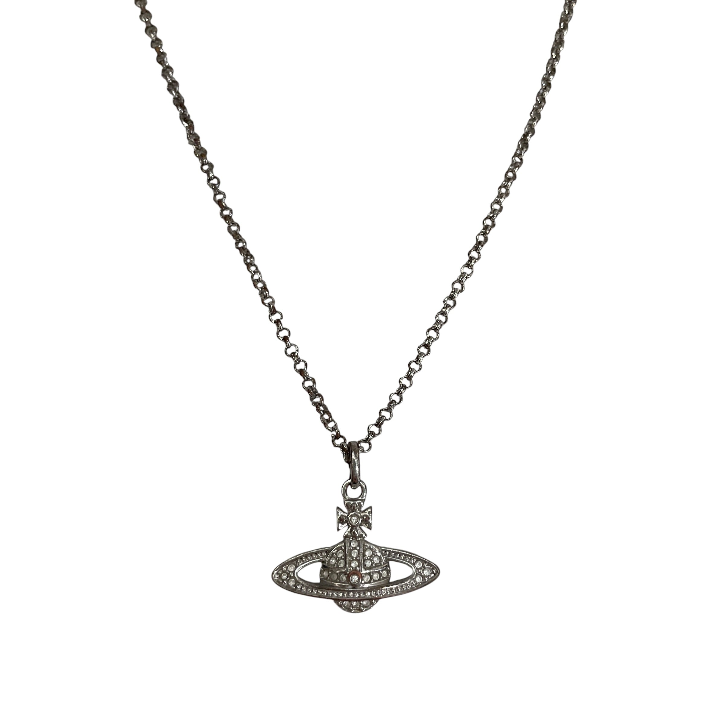 Vivienne Westwood/Necklace/SILVER/Rhinestone/SLV/L's/LOGO PENDANT view 2