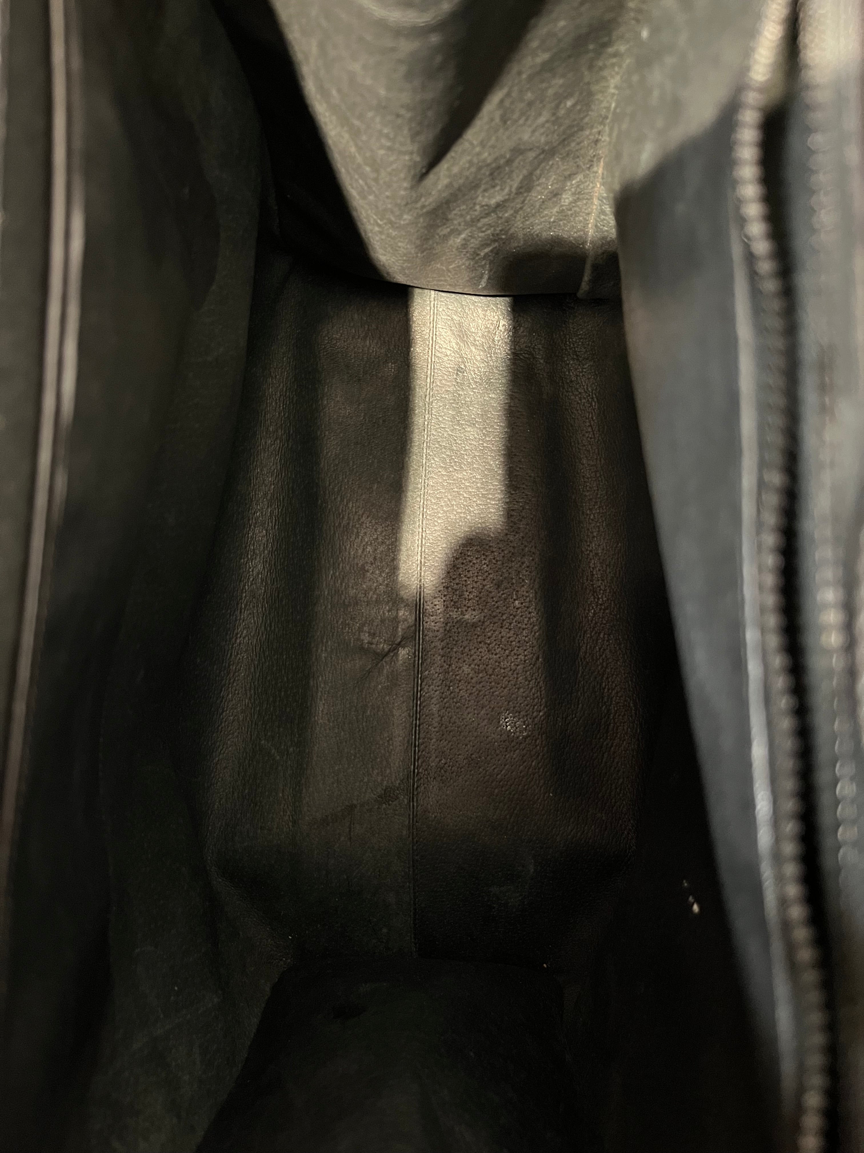 GUCCI/Hand Bag/Suede/BLK/Gucci suede/leather bag view 4