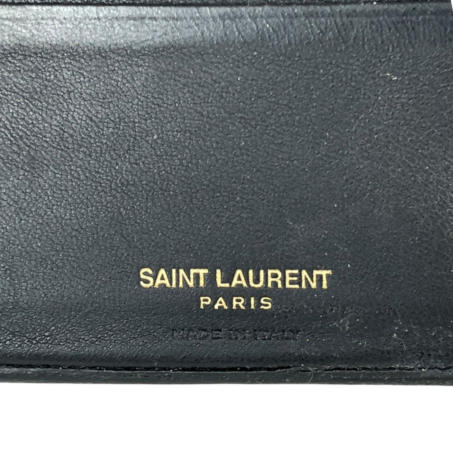 SAINT LAURENT/Bifold Wallet/Leather/BLK/Animal Print Wallet view 4