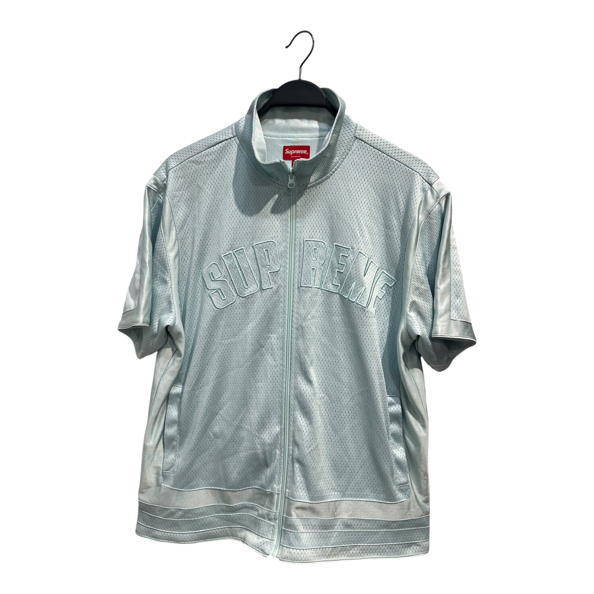Supreme/SS Shirt/M/Polyester/BLU/ZIP-UP JERSEY view 1