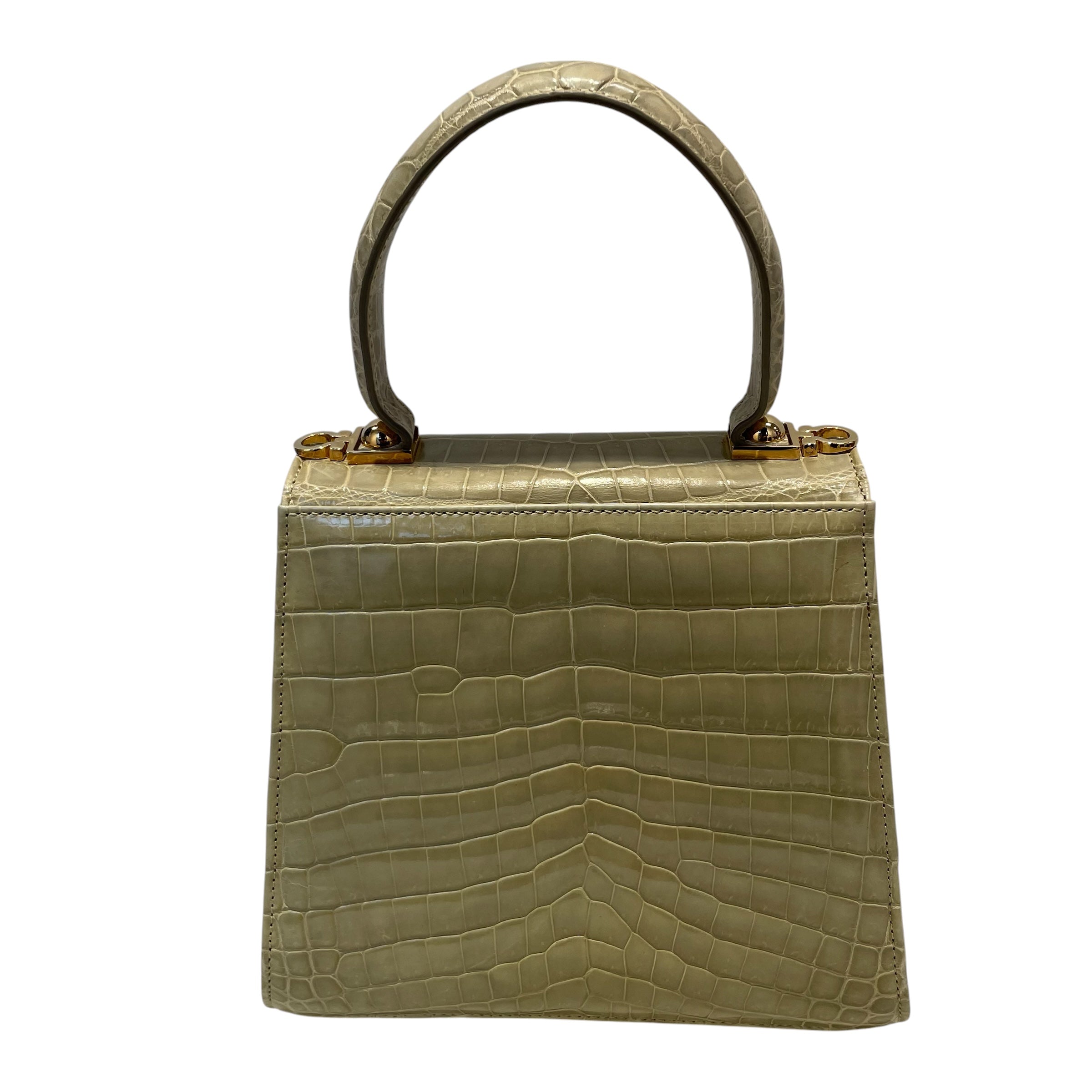 Salvatore Ferragamo/Hand Bag/Animal Pattern/GRN/gld hard/croc/ferragamos creat view 3