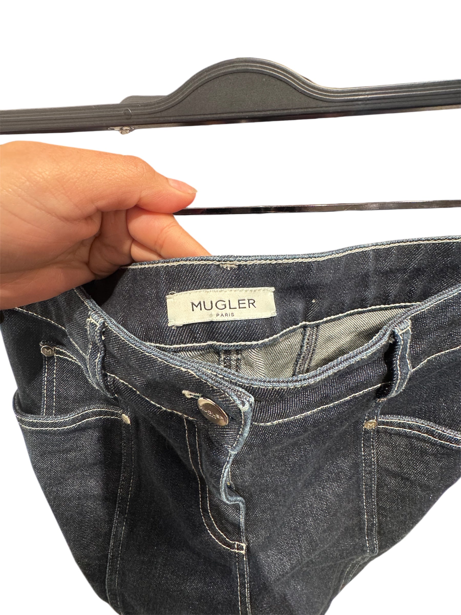MUGLER/Straight Pants/28/Denim/NVY/ view 3