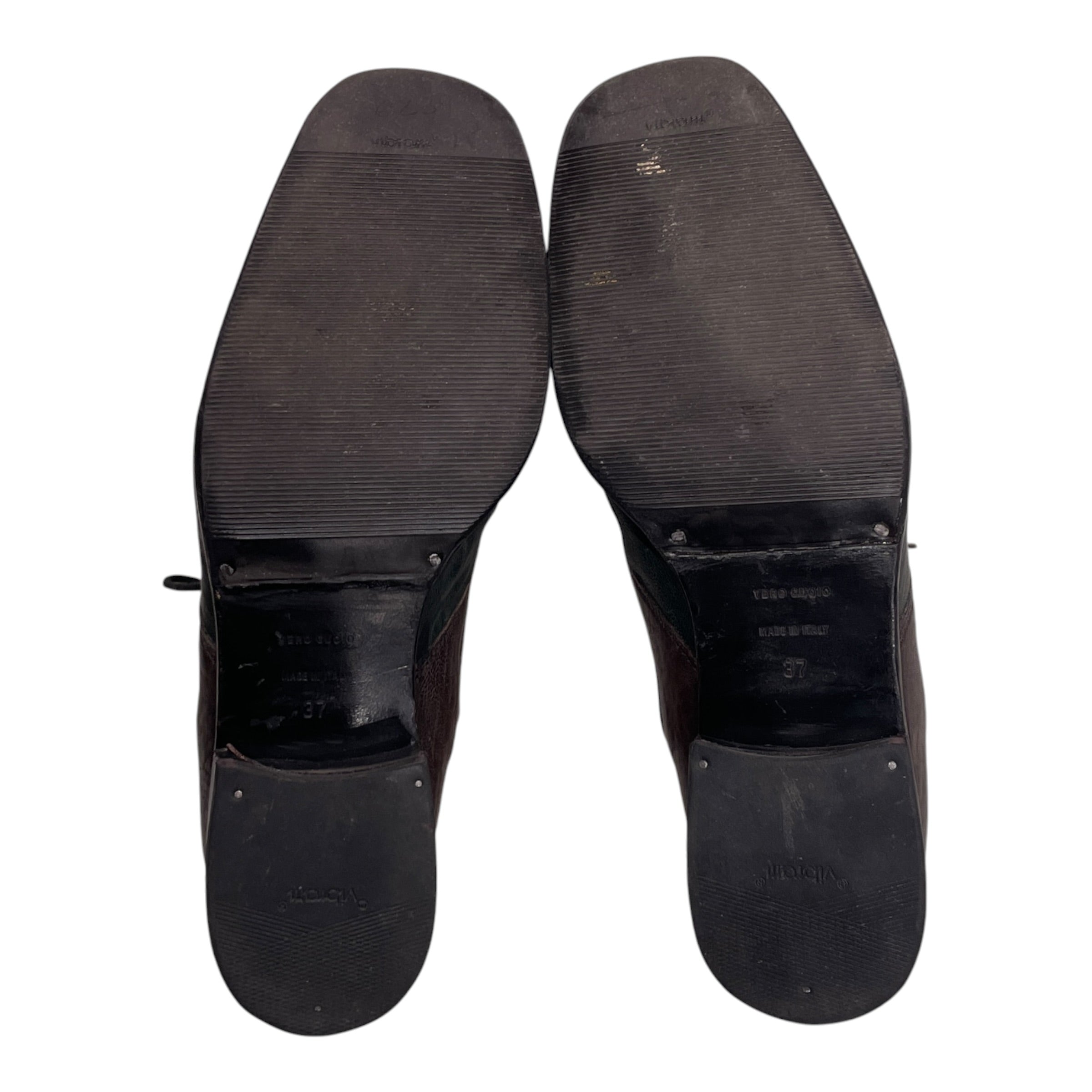 MIU MIU/Dress Shoes/EU 37/Leather/MLT/BRWN/BLK/GRN HEELED DERBY view 5