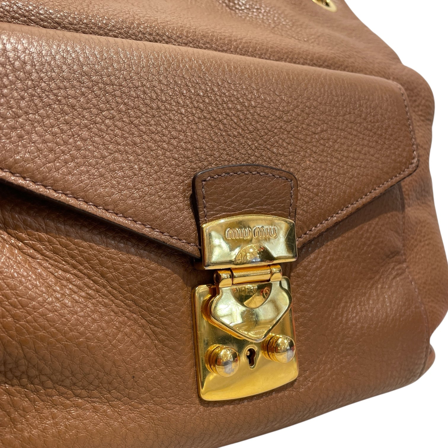 MIU MIU/Hand Bag/Leather/BRW/VITELLO PHENIX HOBO view 4