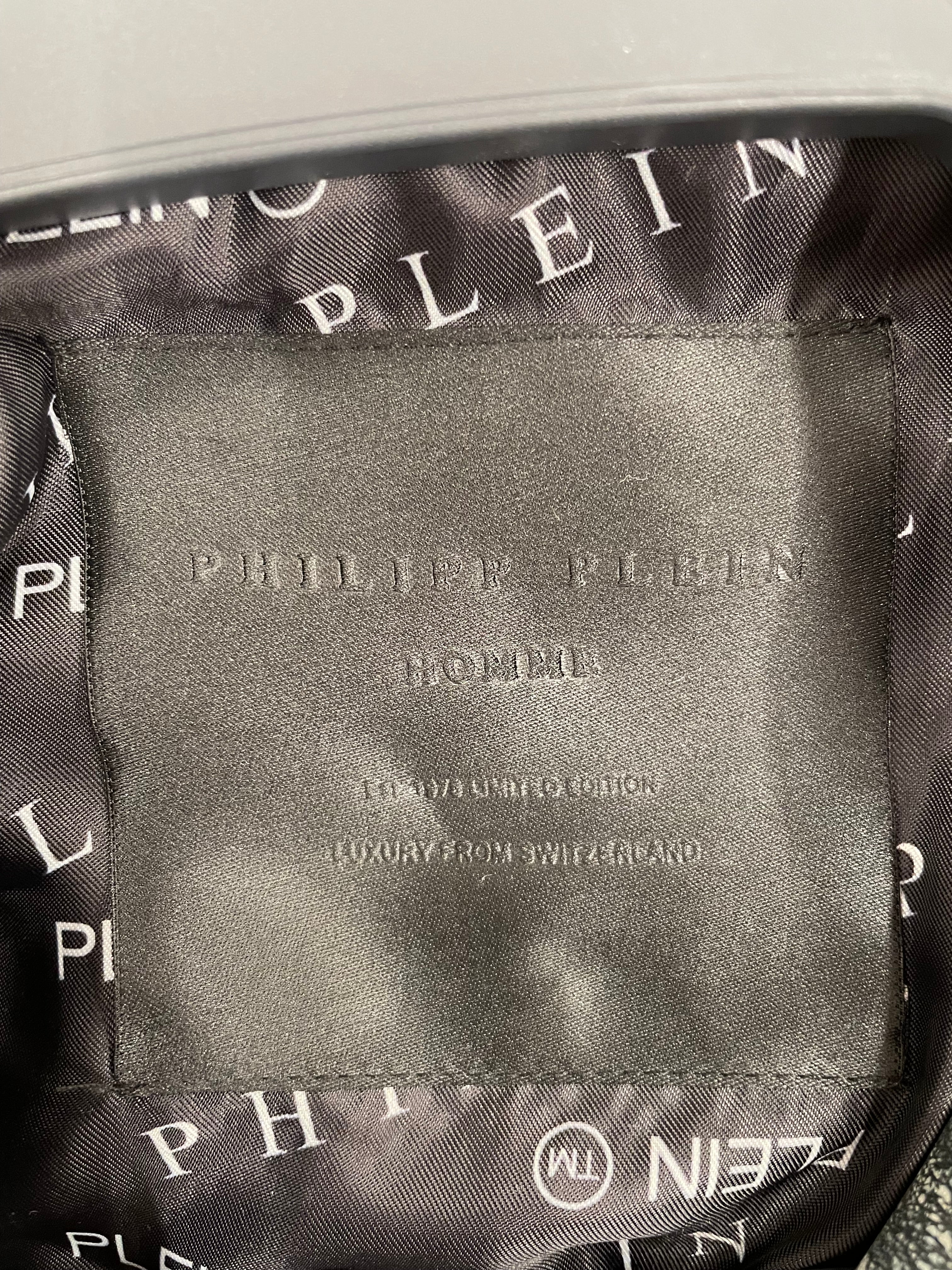 PHILIPP PLEIN/Leather Jkt/L/Leather/GRY/All Over Print/STUDDED GRAFFITI JACKET view 3