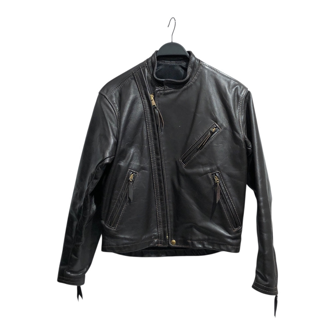 LANGLITZ LEATHERS/Leather Jkt/Leather/BRW/BROWN LEATHER OFF CENTERT ZIP view 1