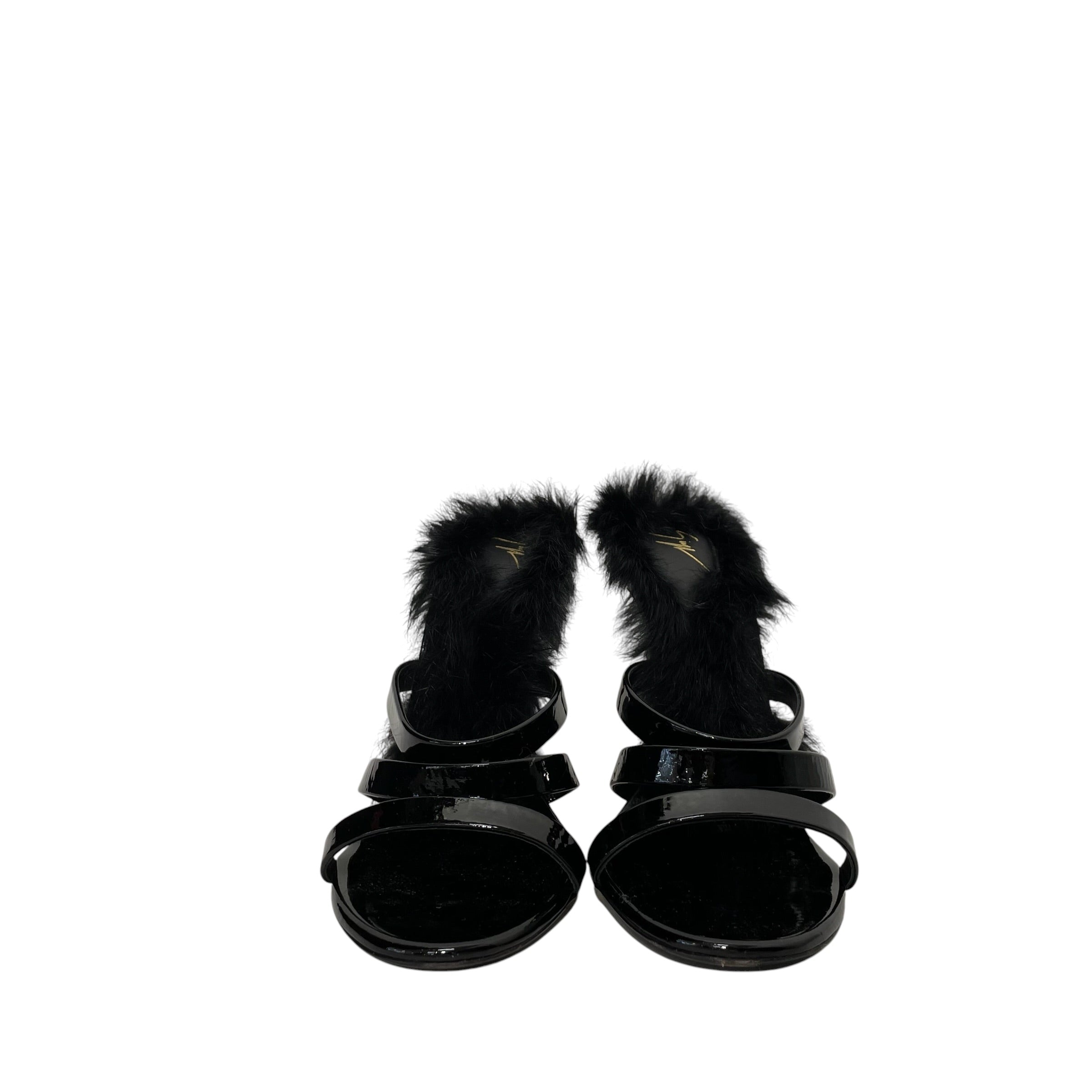 GIUSEPPE ZANOTTI DESIGN/Heels/EU 39/Fake Fur/BLK/Open-Toe/ view 3