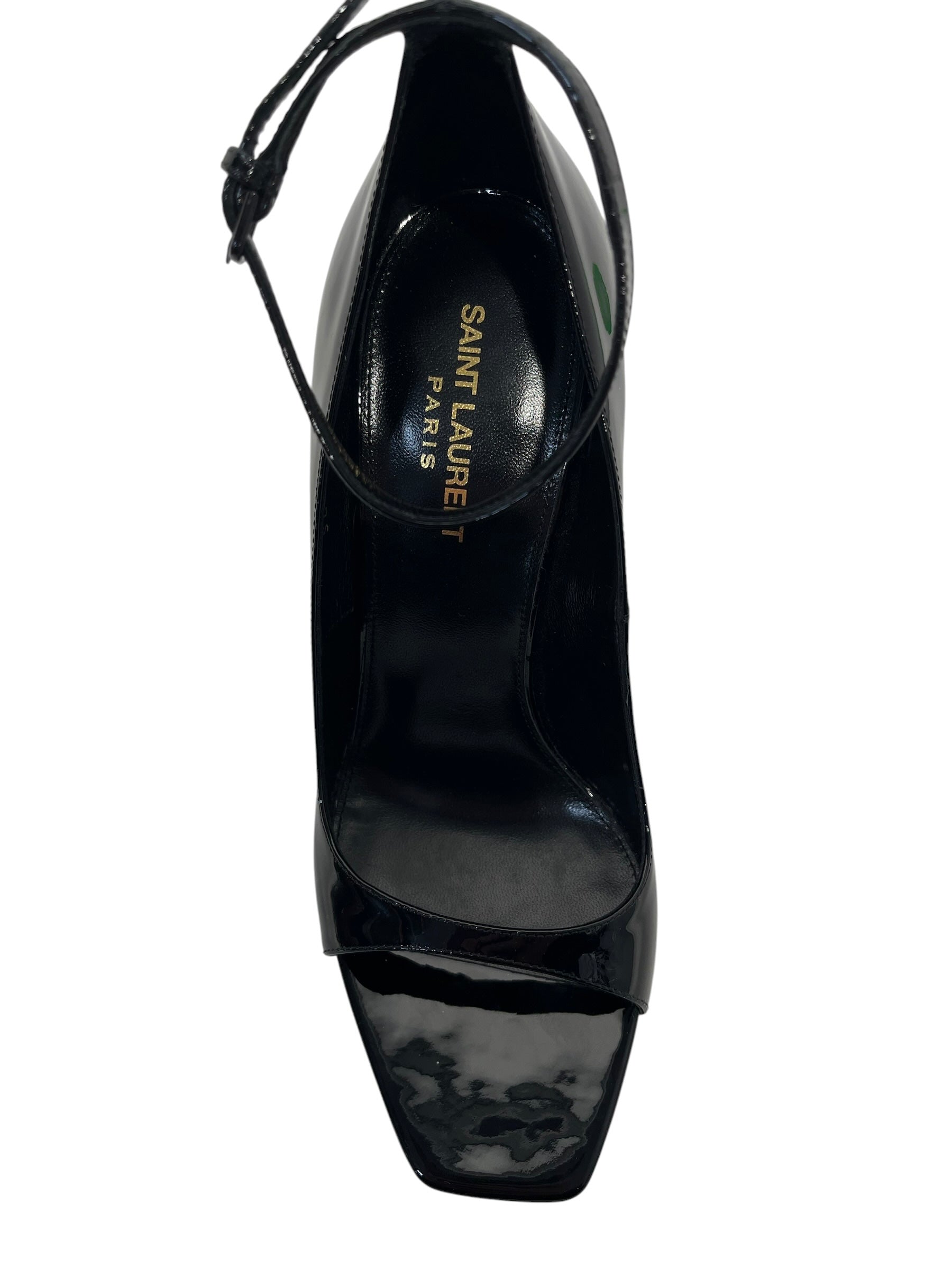 SAINT LAURENT/Heels/EU 40/Leather/BLK/Opyum Leather heel YSL heel view 3