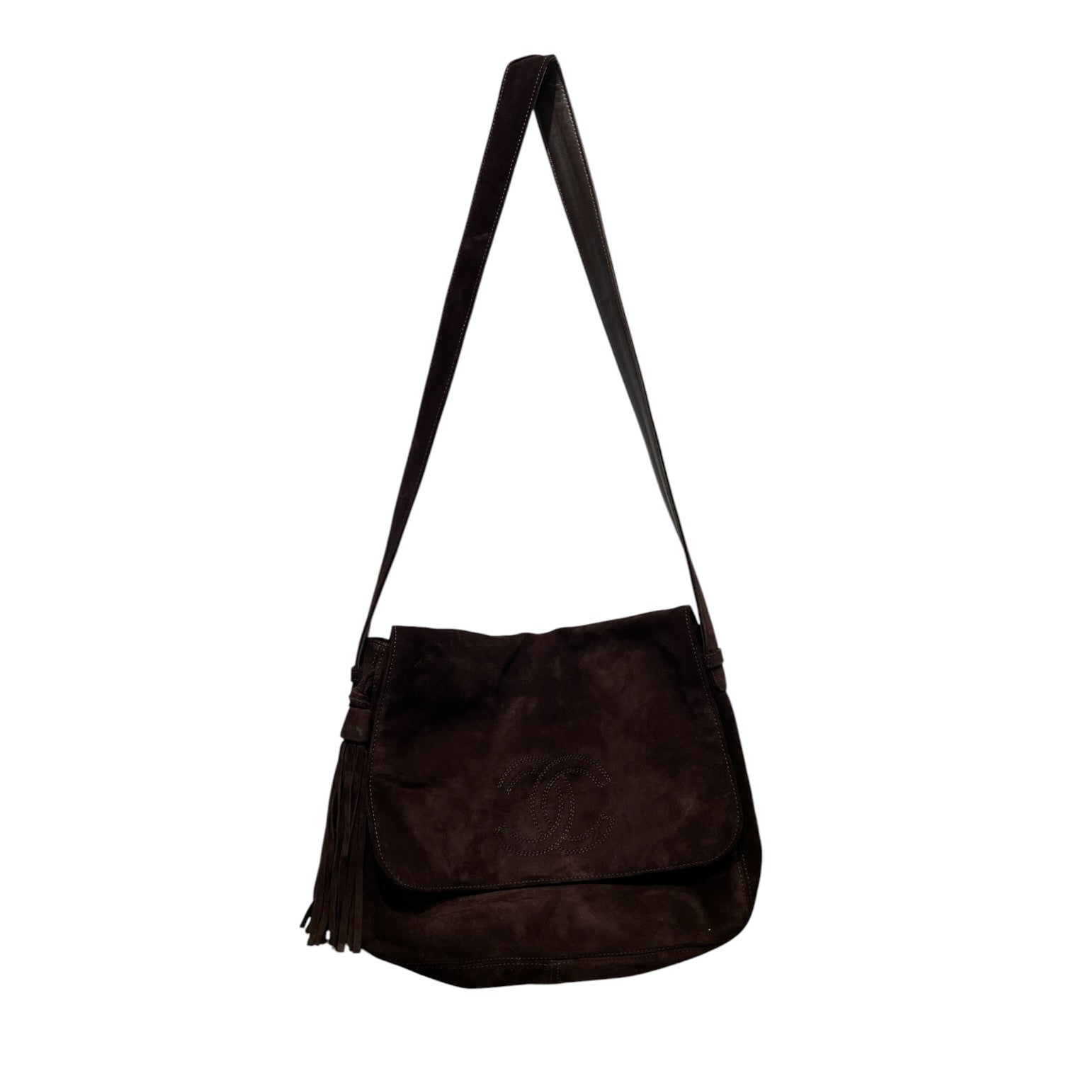 CHANEL/Cross Body Bag/Suede/BRW/CC TASSEL MESSENGER view 1
