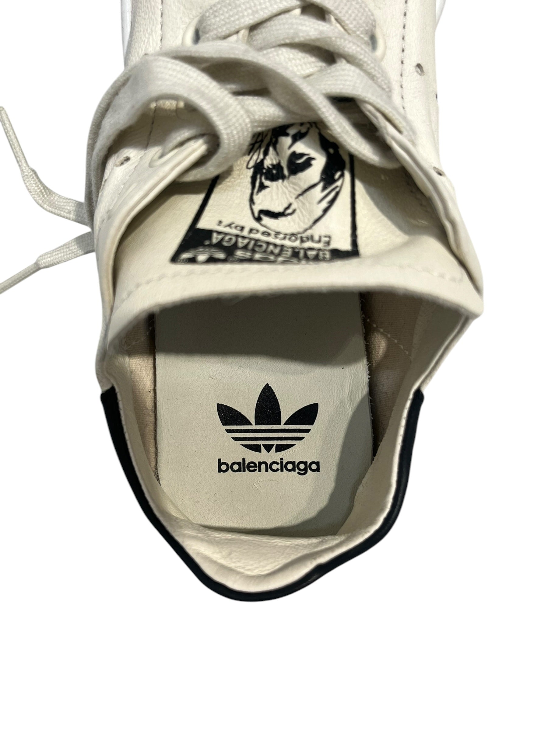 BALENCIAGA/Low-Sneakers/Leather/WHT/BLACK BACK TAG IE4549 view 3