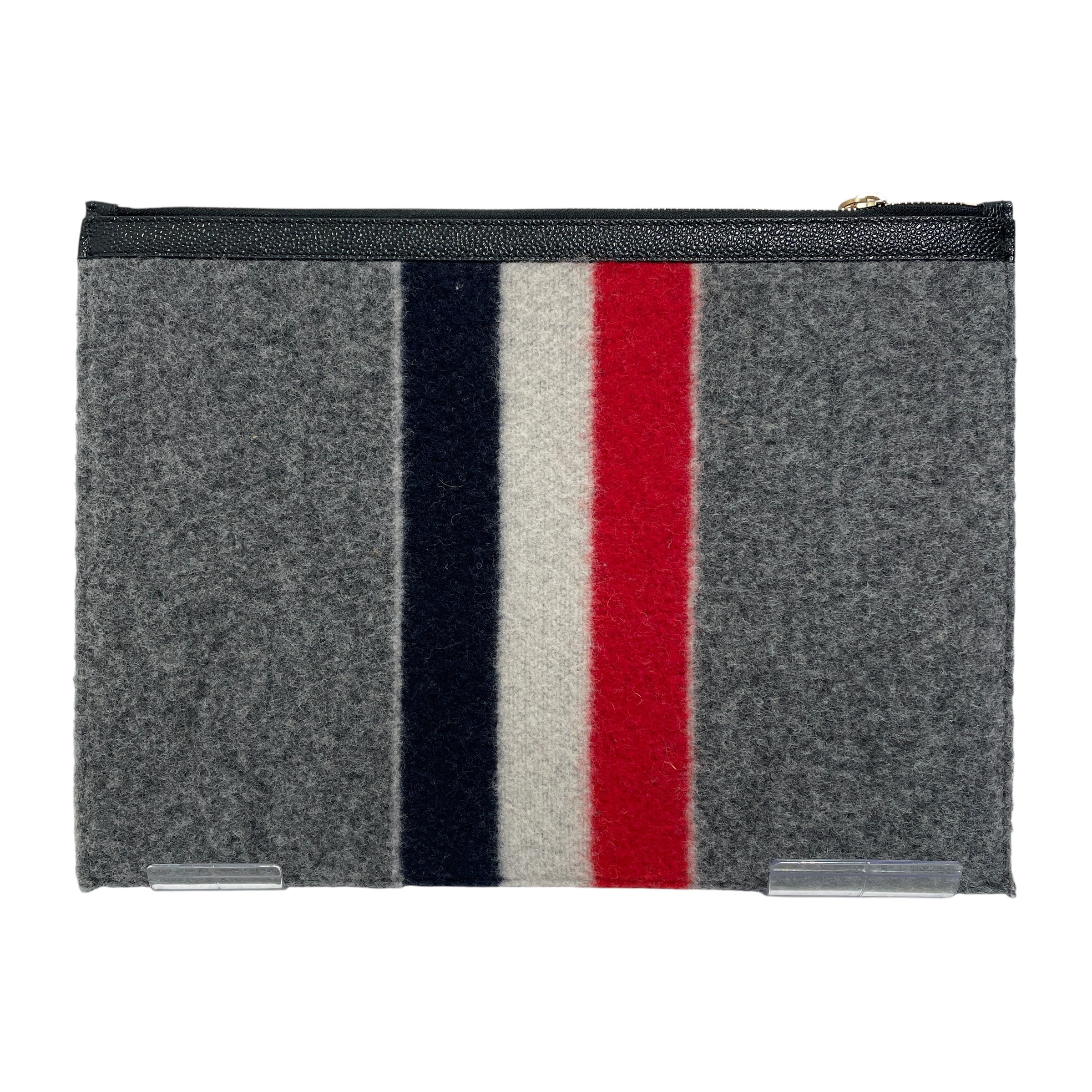THOM BROWNE. NEW YORK/Clutch Bag/Stripe/Wool/GRY/ view 2