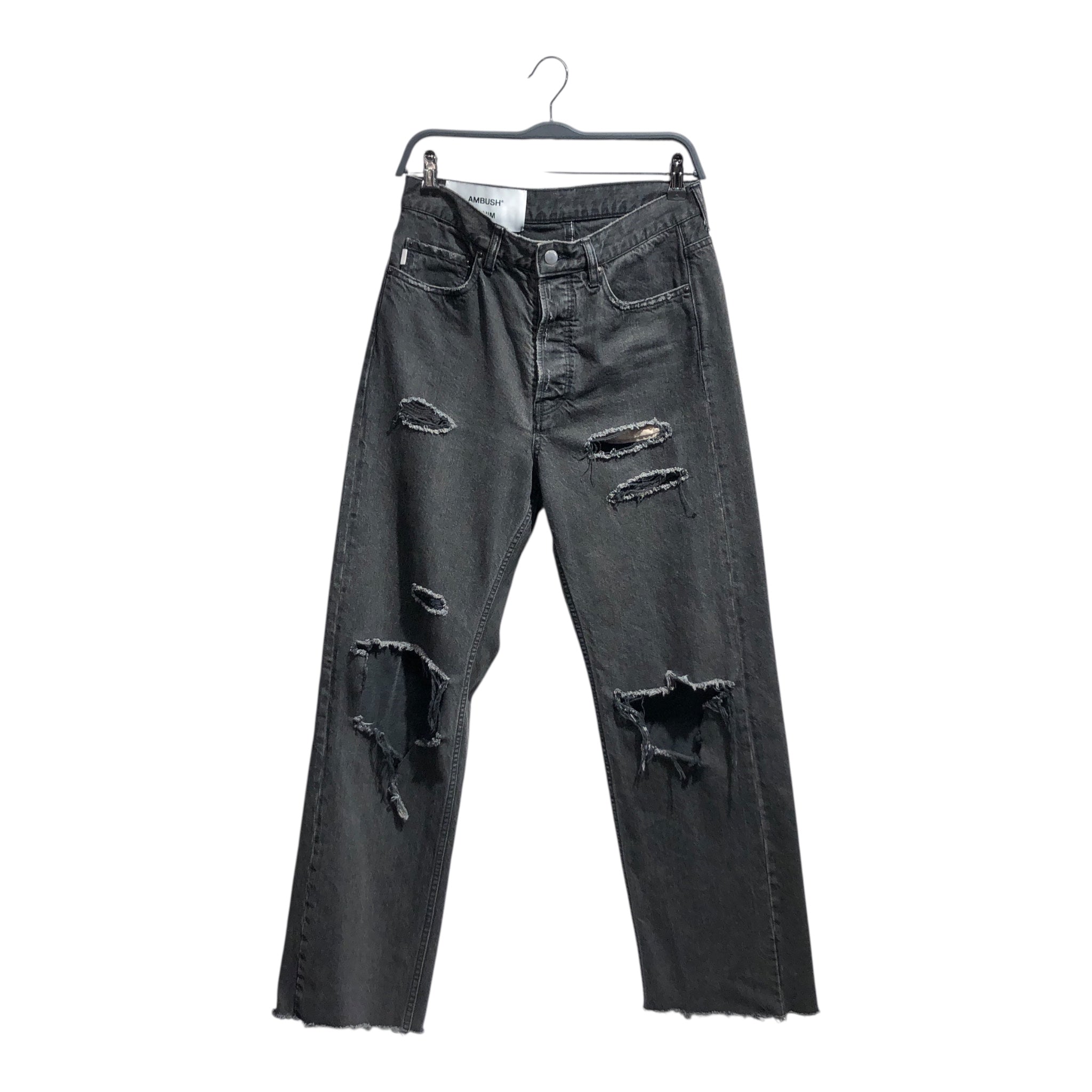 AMBUSH/Straight Pants/29/Cotton/BLK/Button Fly/Distressed BMYA015F21DEN001 view 1