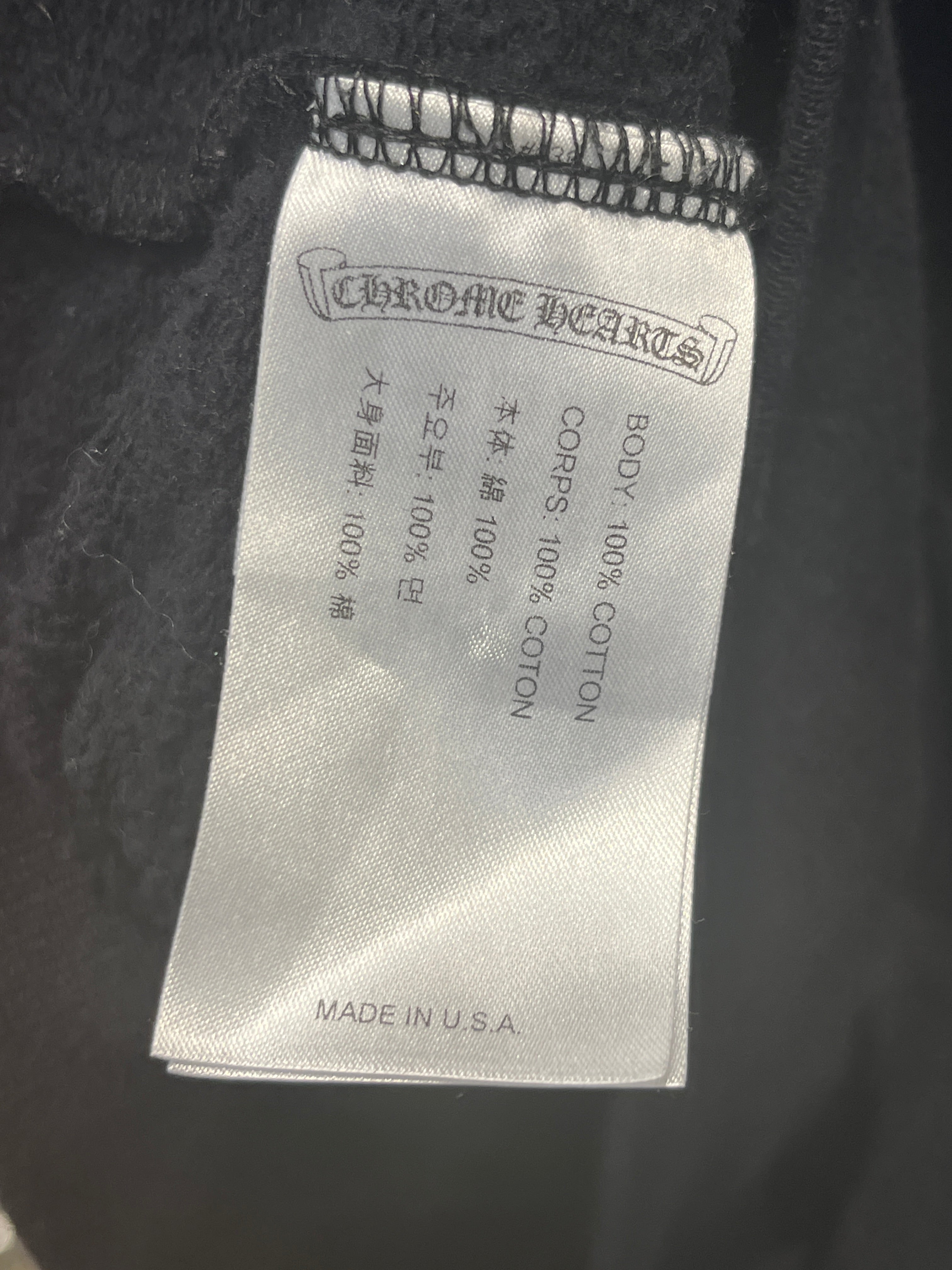 CHROME HEARTS/Hoodie/M/Cotton/BLK/ view 3