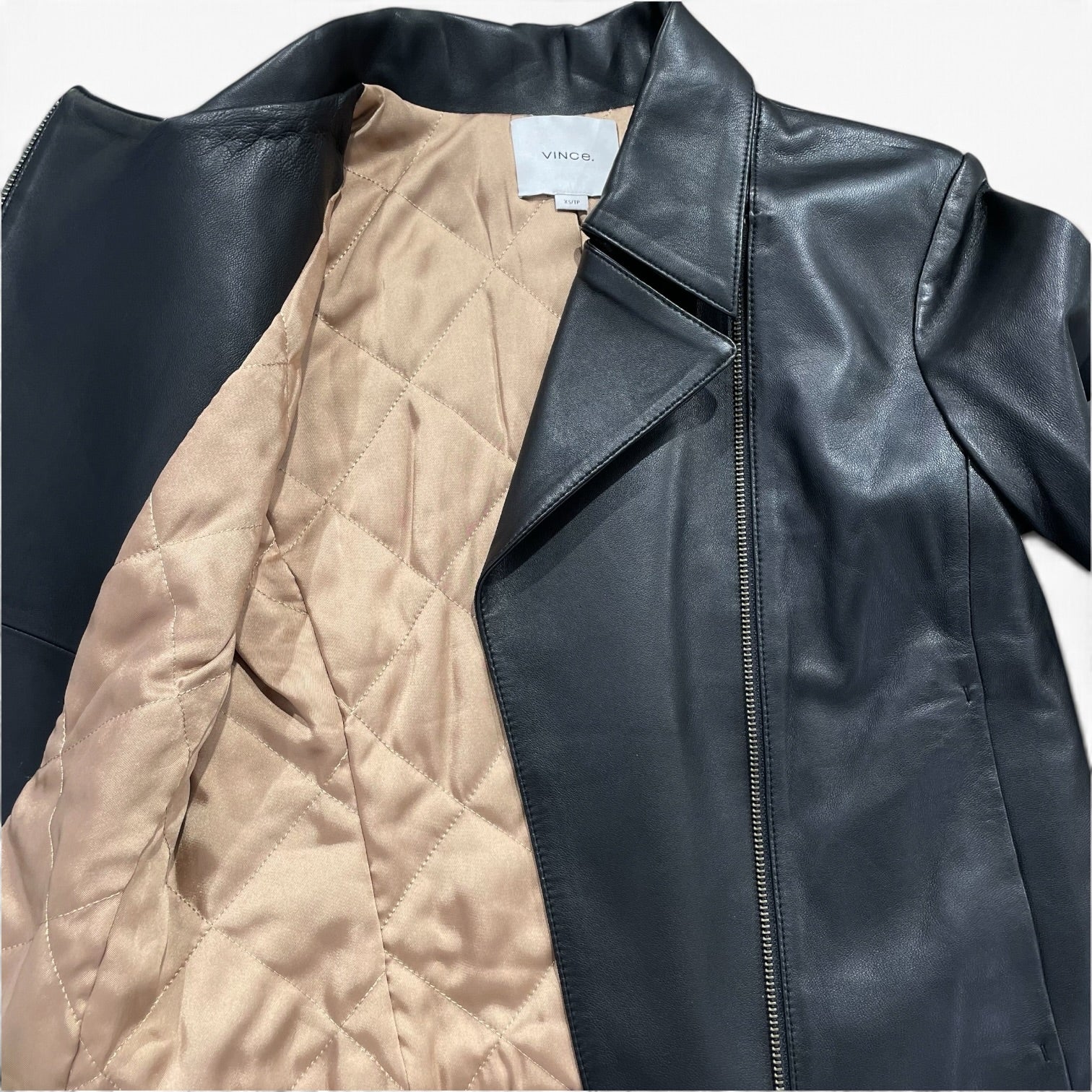 VINCE./Leather Jkt/XS/Leather/BLK/Vince, Asymmetrical Zipper view 5