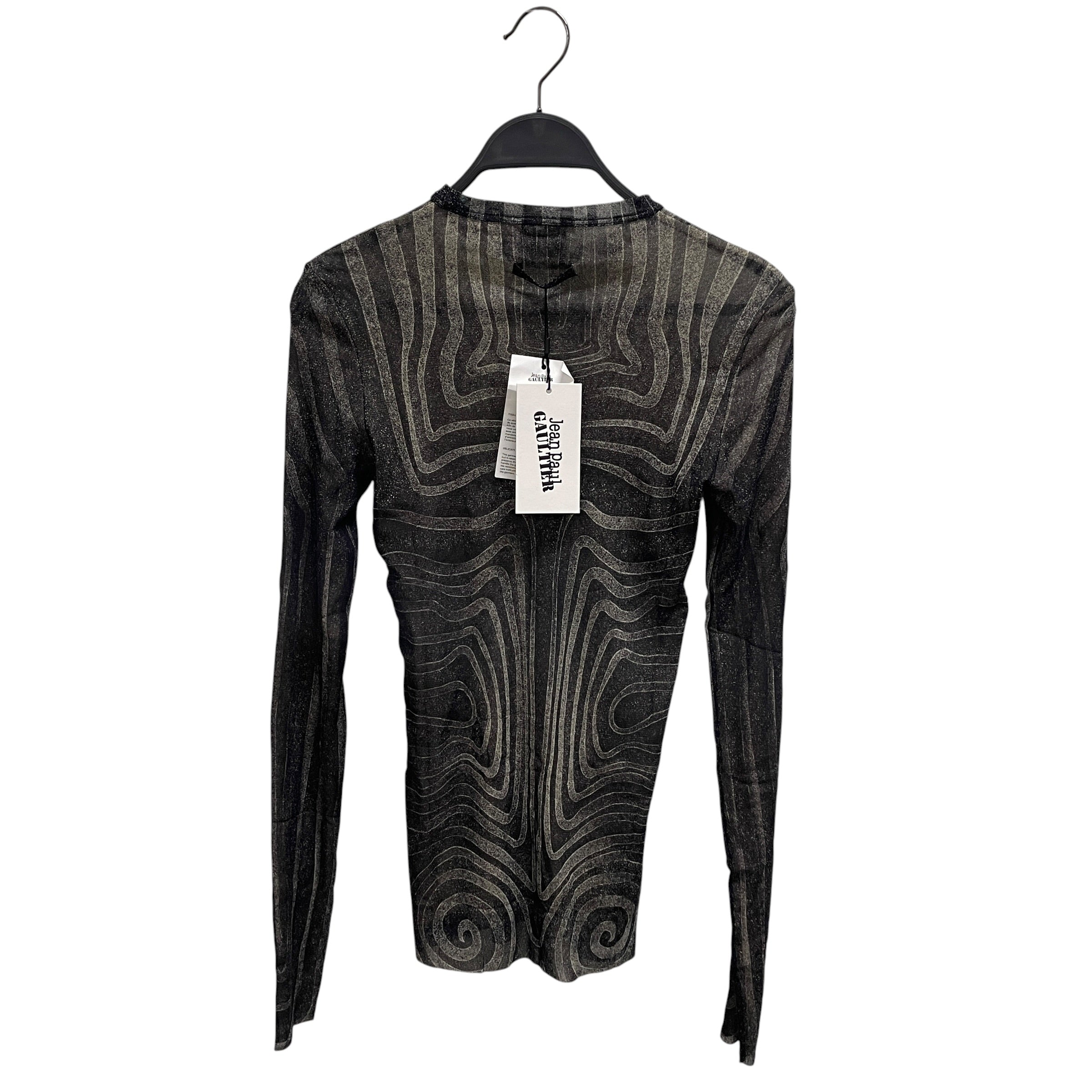Jean Paul Gaultier/LS T-Shirt/L/Polyester/GRY/All Over Print/DOUBLE LAYER/SWIRL PATTERN view 2