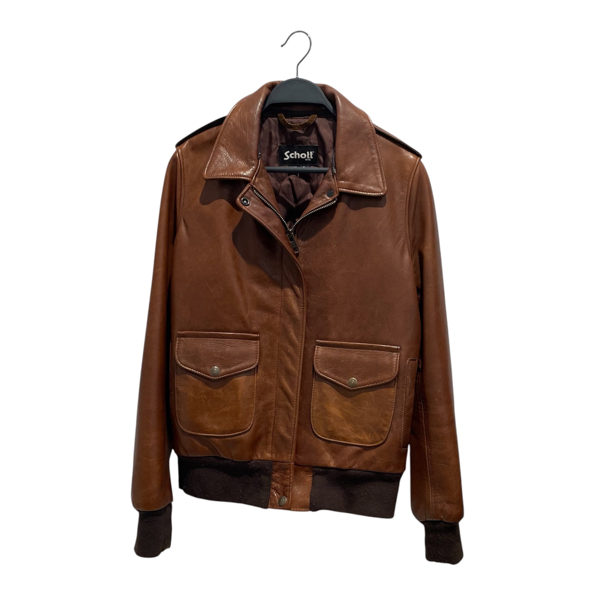 Schott/Leather Jkt/XL/Leather/BRW/A-2 Bomber view 1