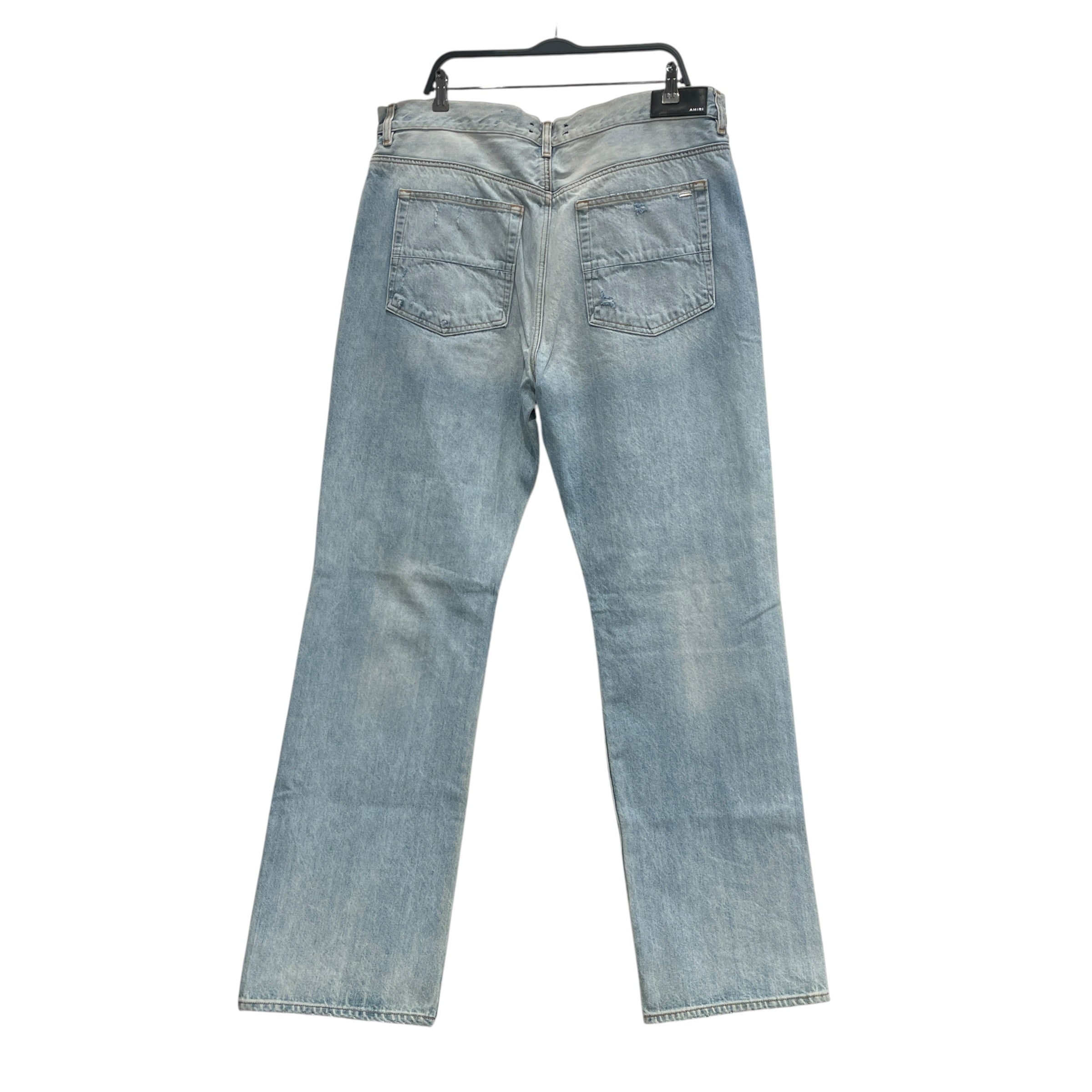 AMIRI/Pants/38/Cotton/BLU/BLACK LOGO, DASH STITCHING view 2