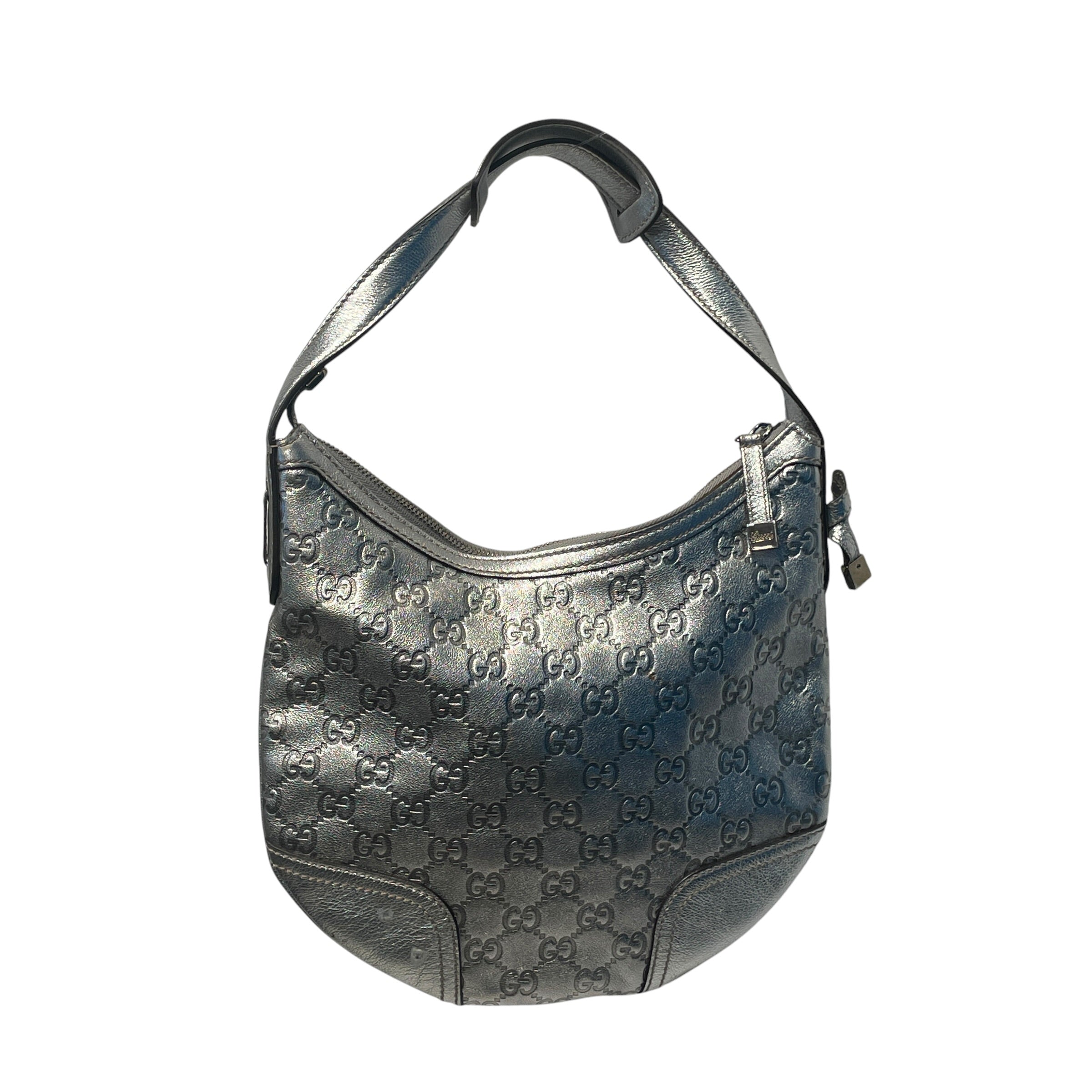 GUCCI/Tote Bag/Monogram/Leather/SLV/GG SIGNATURE PRINCY SMALL HOBO view 4