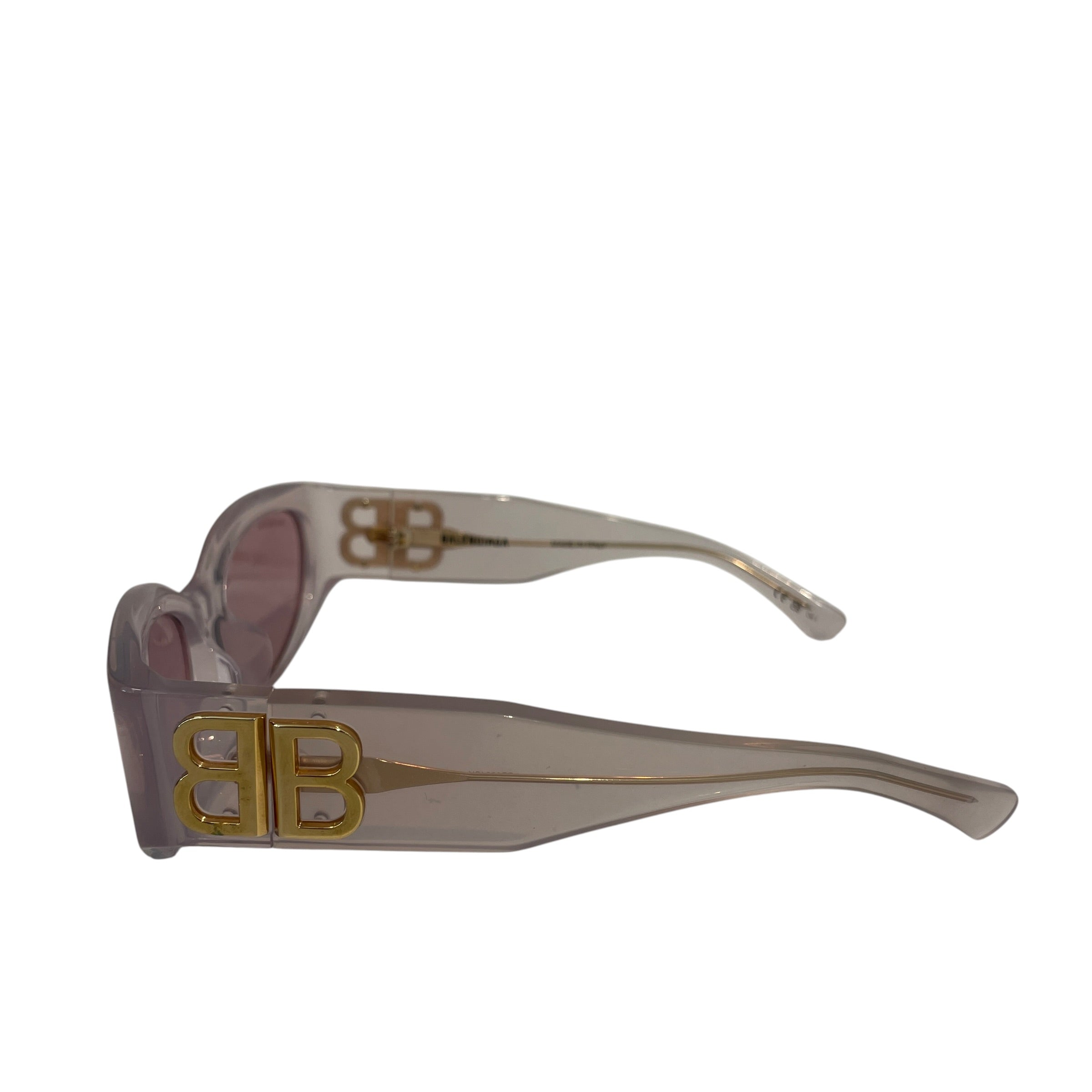 BALENCIAGA/Sunglasses/Celluloid/CLR/GOLD BB SIDE view 2